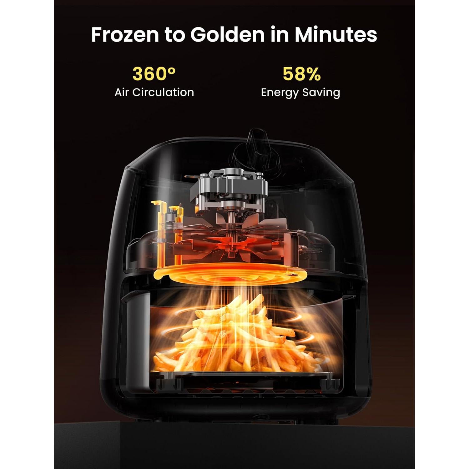 Freidora de Aire COMFEE' 2.1L con 12 Menús y Temporizador