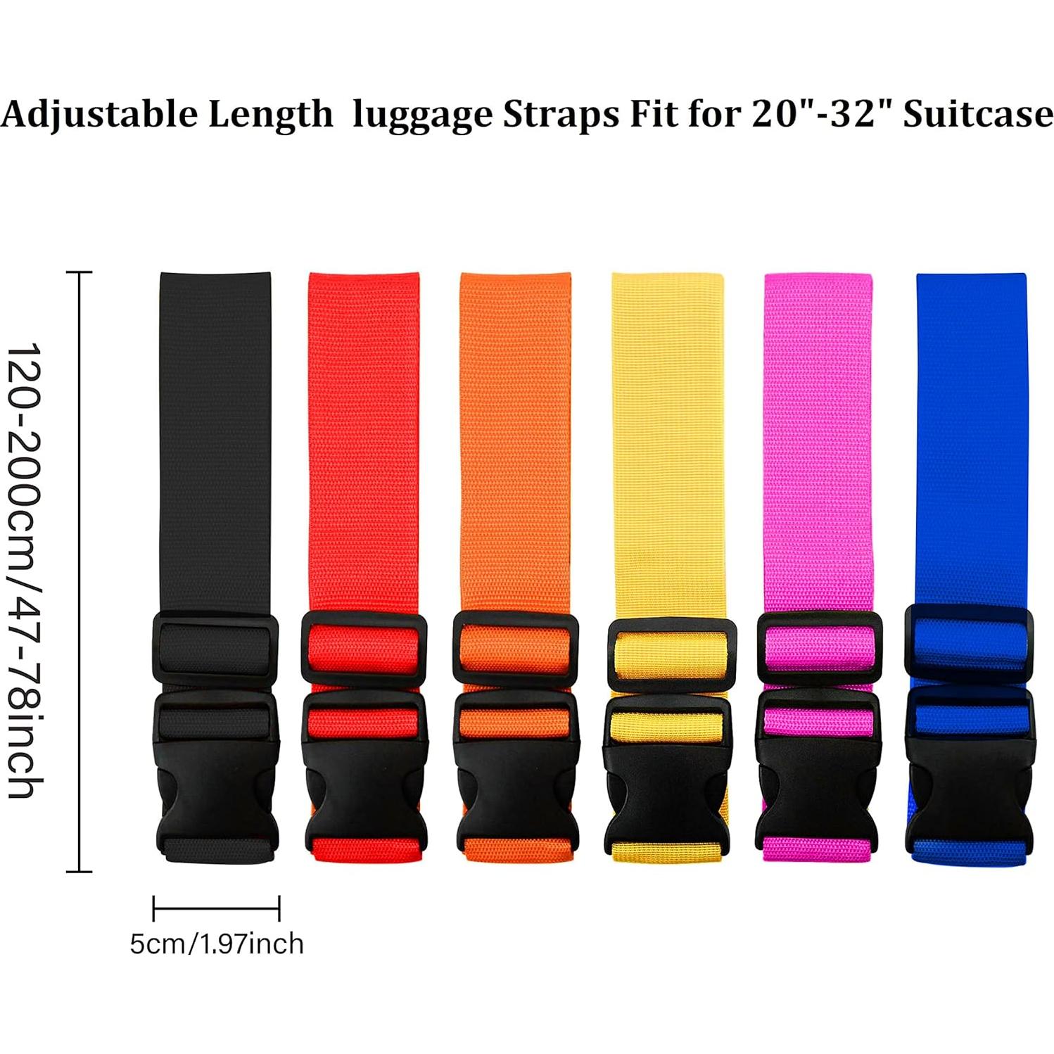 Correas de Equipaje Ajustables Jcpmcxs 2 Pack Negro 120-200 cm