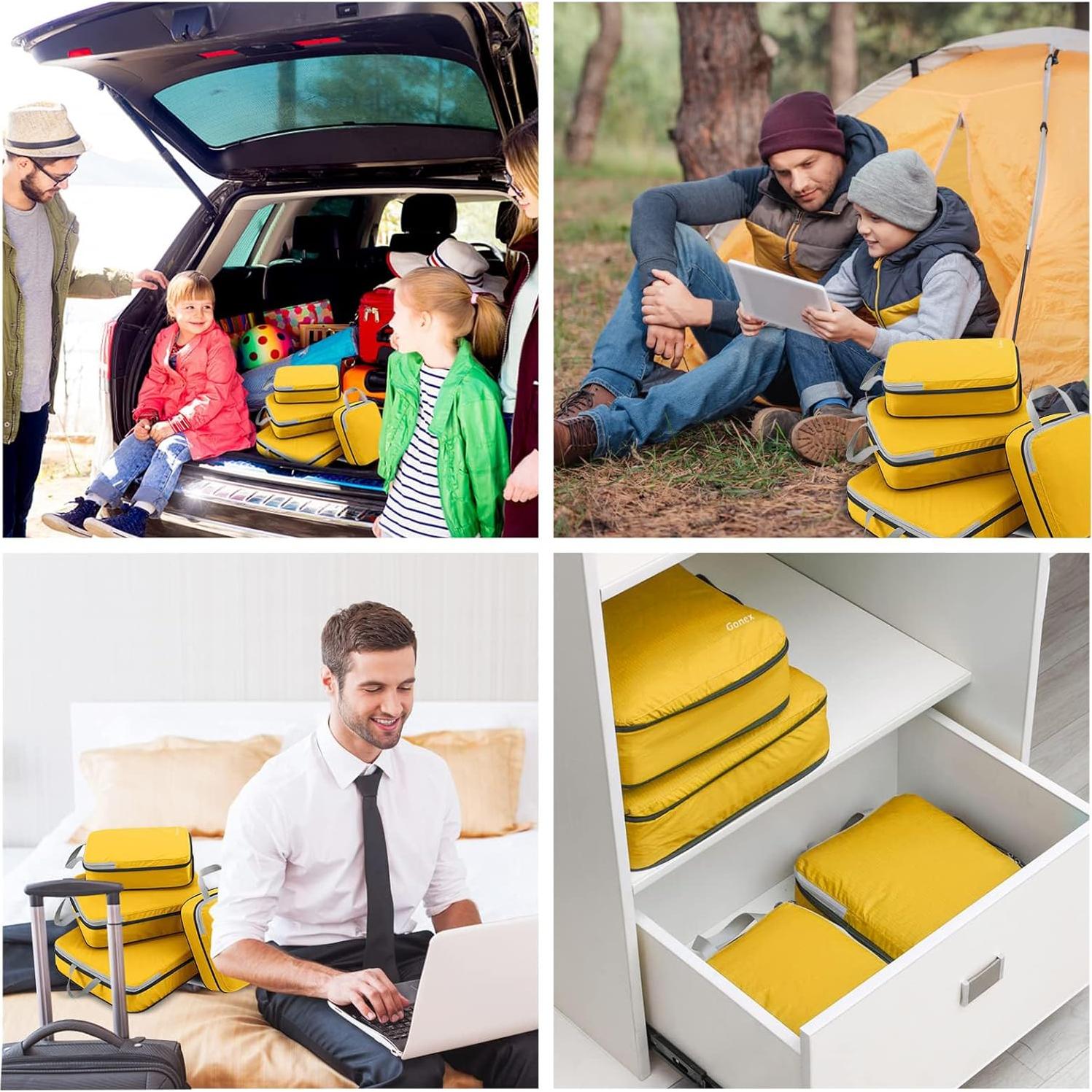 Cubos de Compresión Gonex 4pcs Almacenamiento Viaje 44x33x9cm