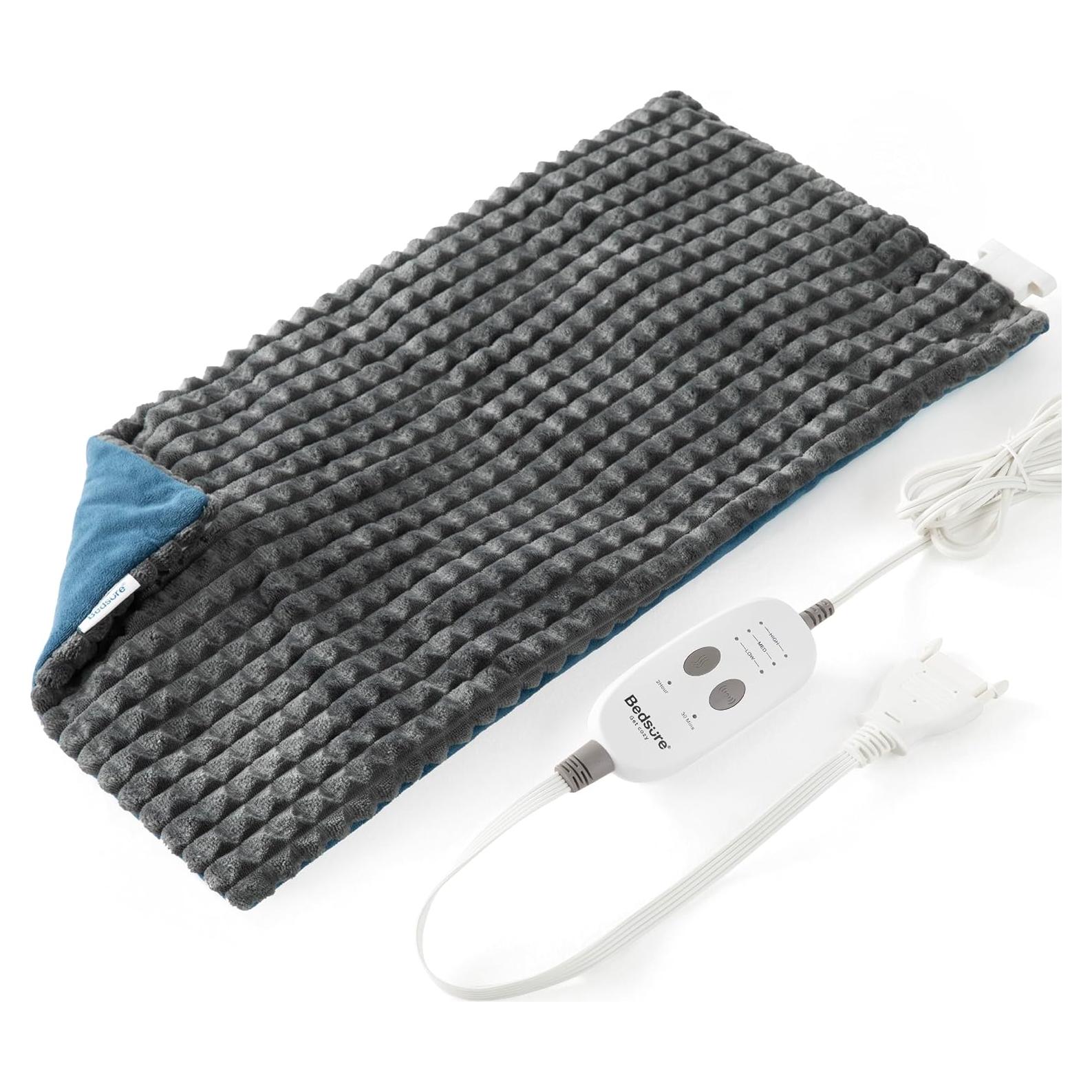 Almohadilla Térmica con Vibración Bedsure 12x24" Gris Oscuro