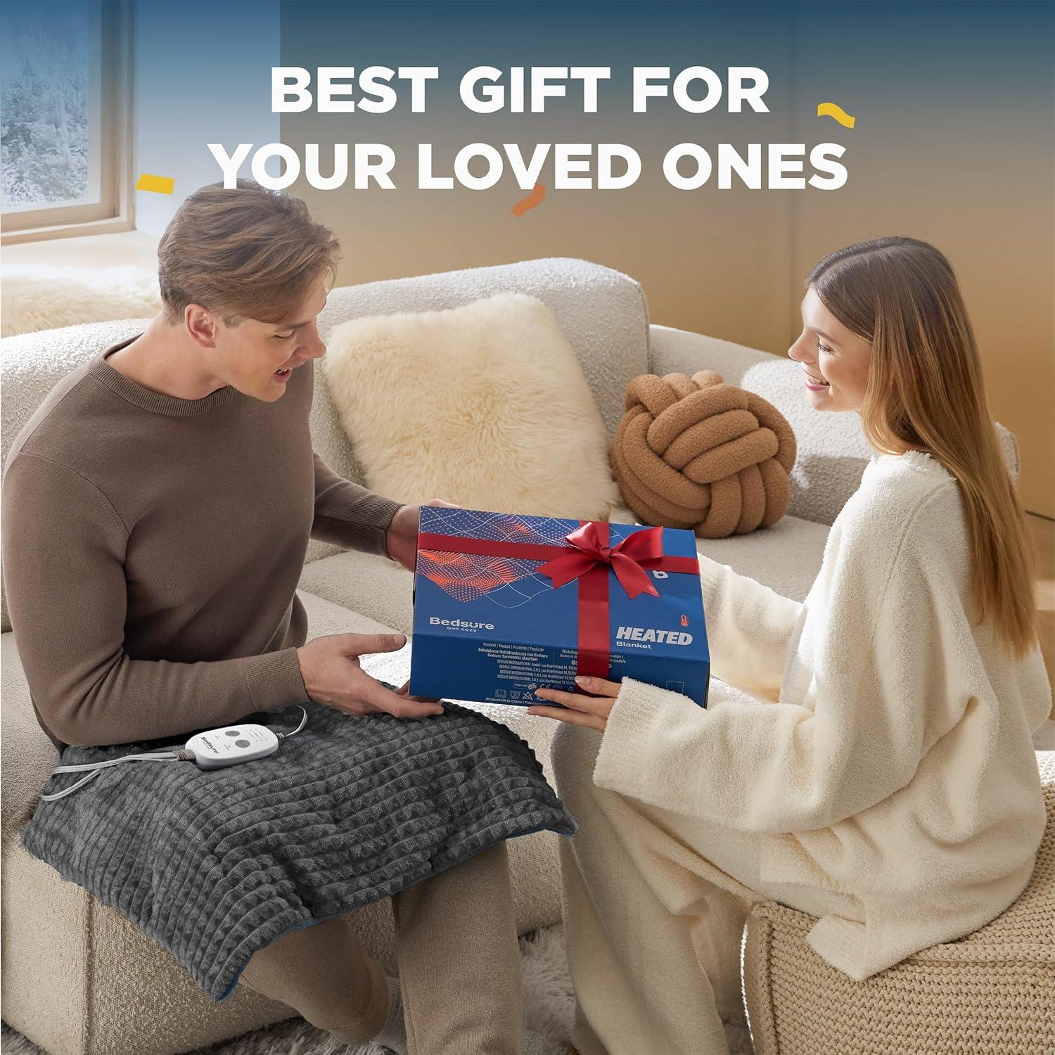 Almohadilla Térmica con Vibración Bedsure 12x24" Gris Oscuro