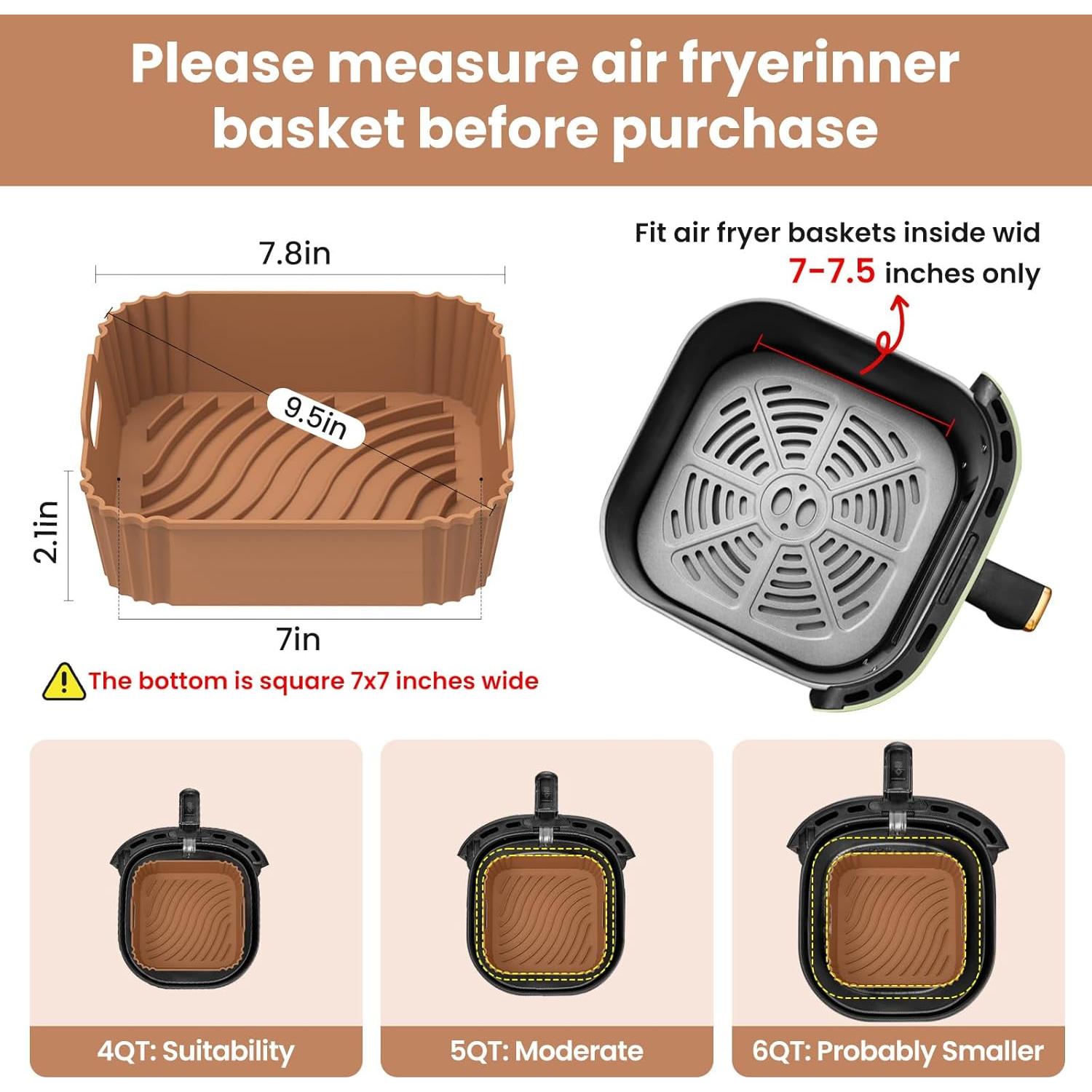 Forros de Silicona Redfly para Freidora de Aire 4-5 QT