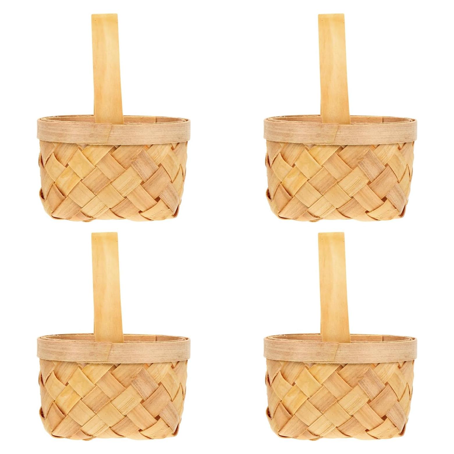 Cestas Tejidas DOITOOL 4 Pcs Madera 6.35x4.32cm