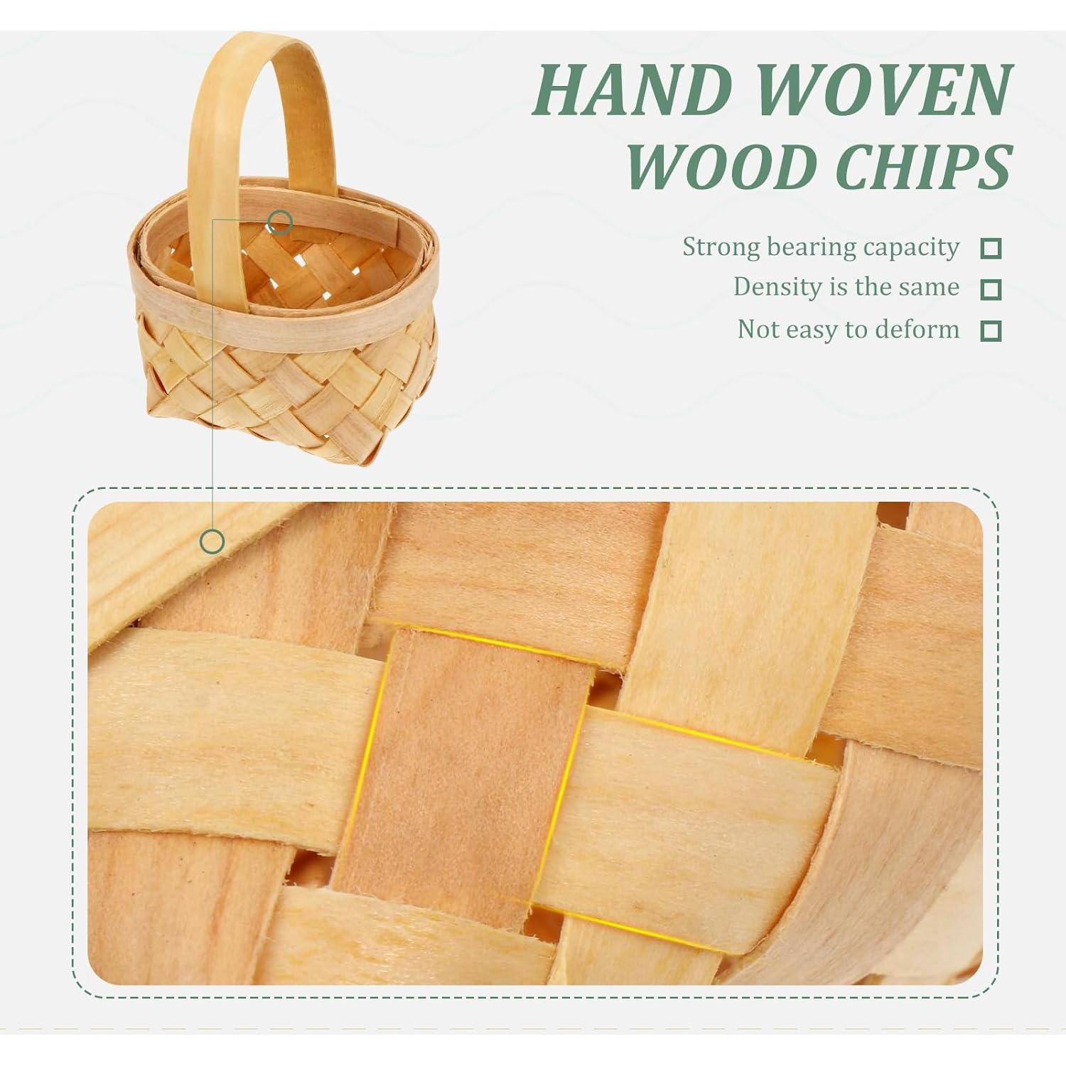 Cestas Tejidas DOITOOL 4 Pcs Madera 6.35x4.32cm