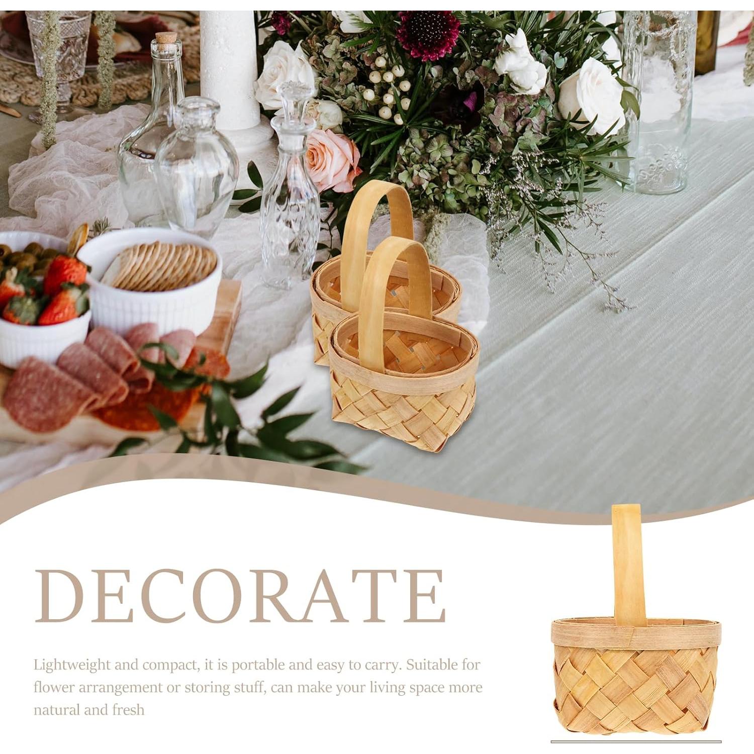 Cestas Tejidas DOITOOL 4 Pcs Madera 6.35x4.32cm