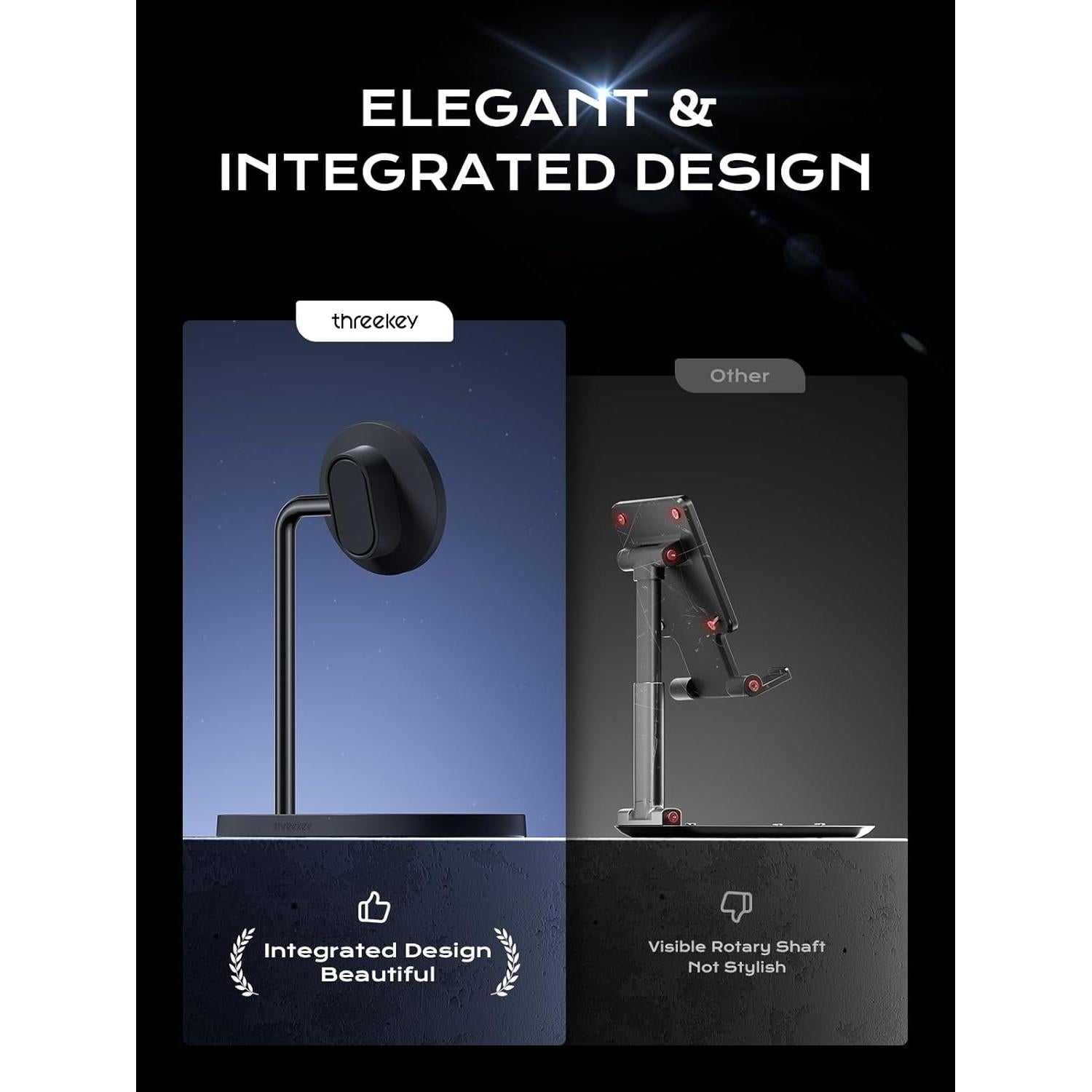 Soporte Magnético para Teléfono THREEKEY - Ajustable, Ergonomía, iPhone 12-16