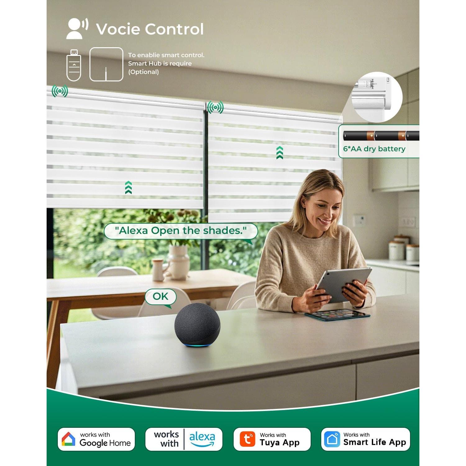 Cortinas Eléctricas Todoen Zebra 89x183 cm con Control Remoto