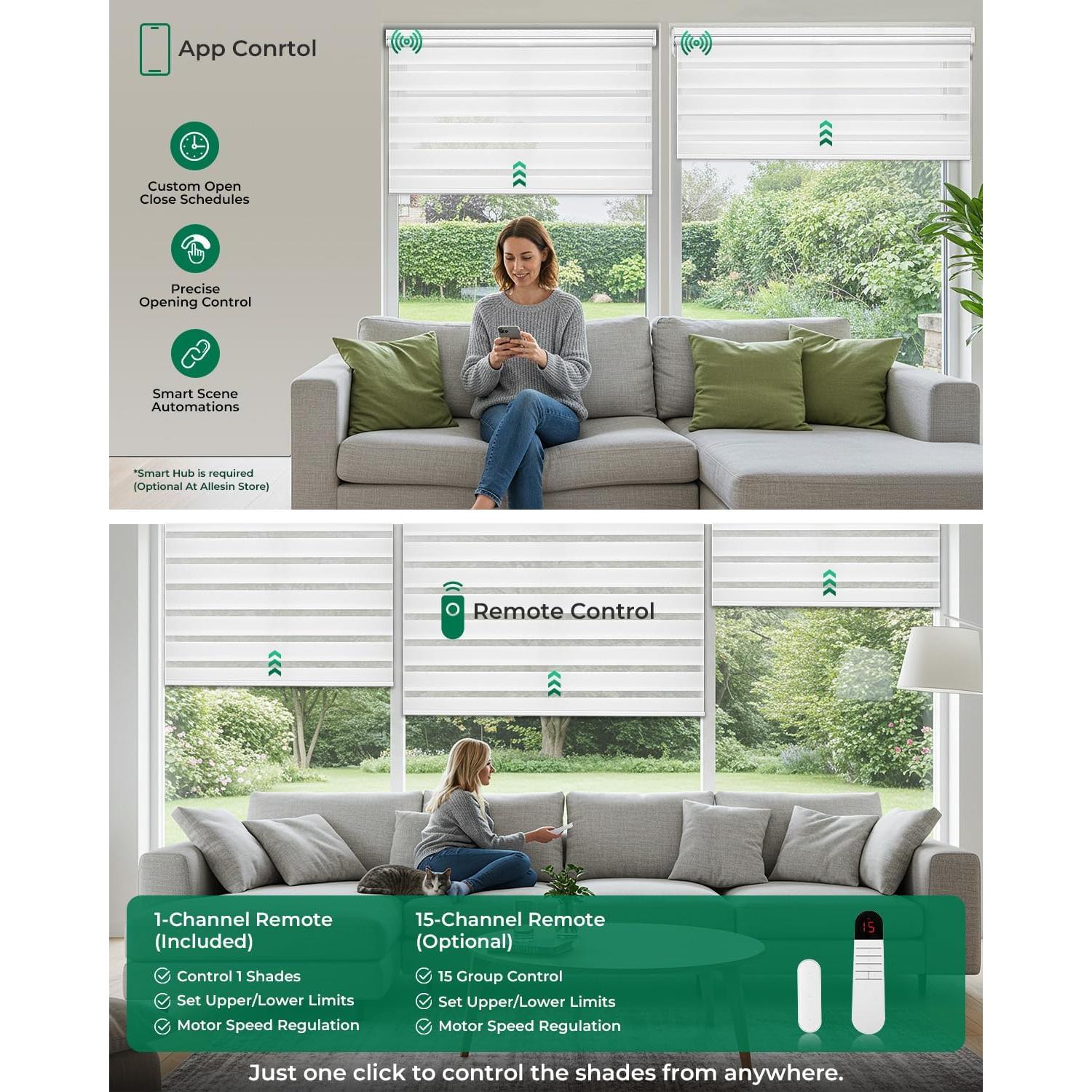 Cortinas Eléctricas Todoen Zebra 89x183 cm con Control Remoto