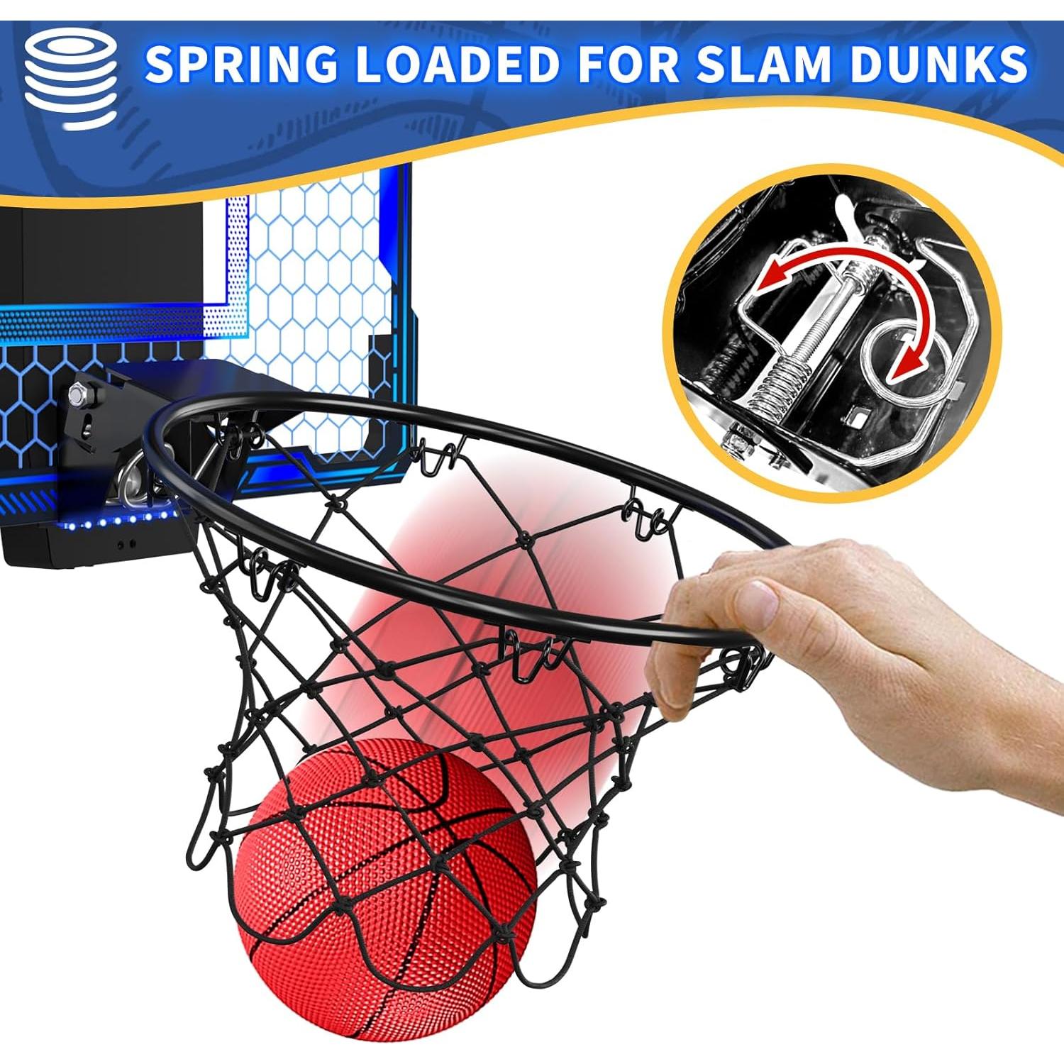 Aro de Baloncesto HYES Mini LED Plegable con Marcador