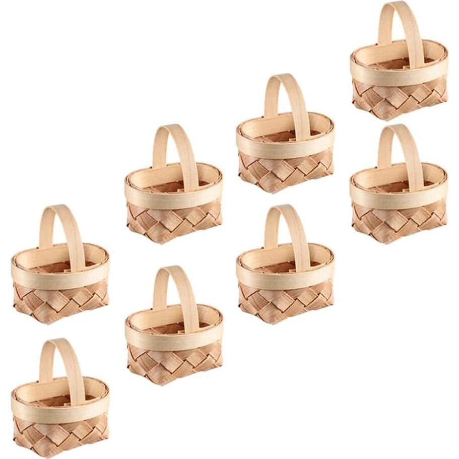 Cestas Tejidas Beavorty Miniatura 8 Piezas para Decoración