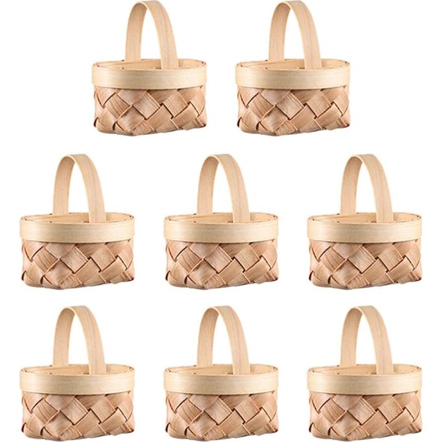 Cestas Tejidas Beavorty Miniatura 8 Piezas para Decoración