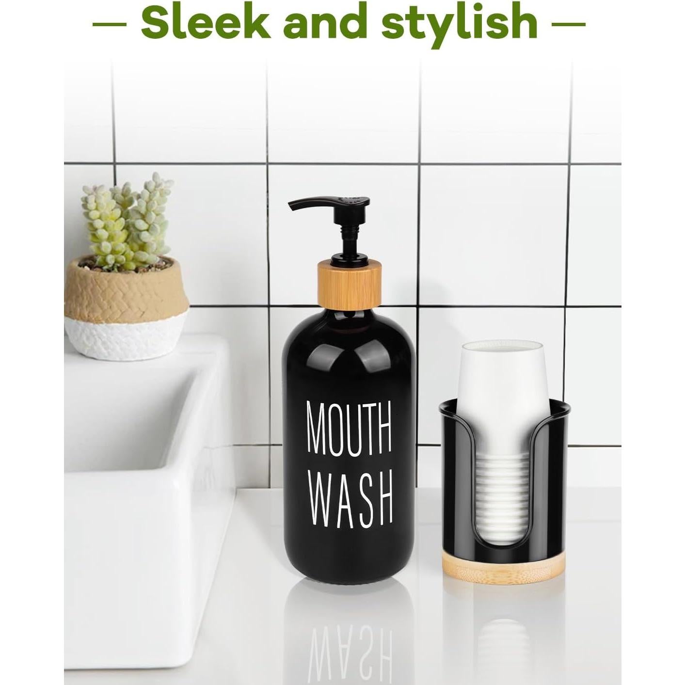 Dispensador de Vasos para Baño Dixie 3-4 oz Negro/Bambú