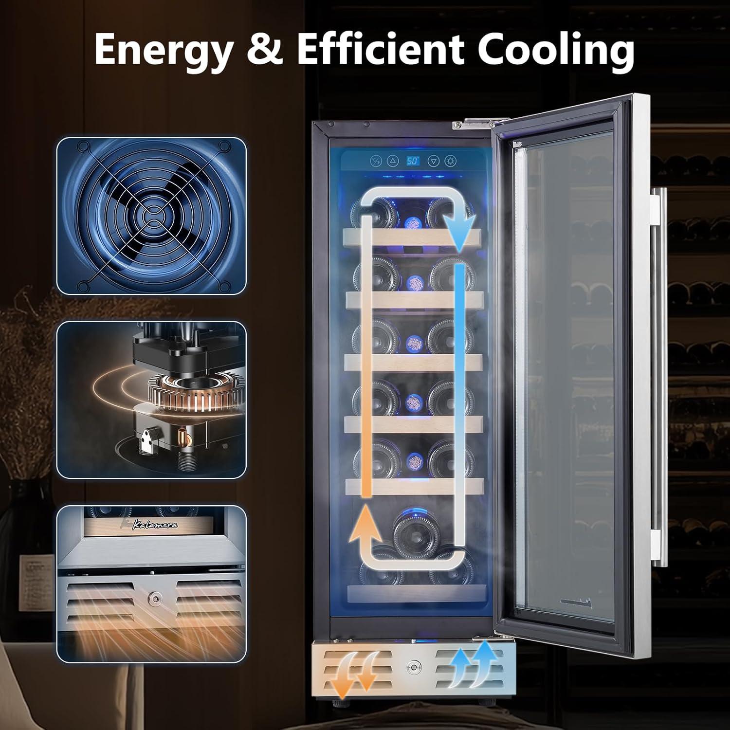 Frigorífico de Vino Kalamera KRC-12SS 18 Botellas 57x29.5x86.1cm