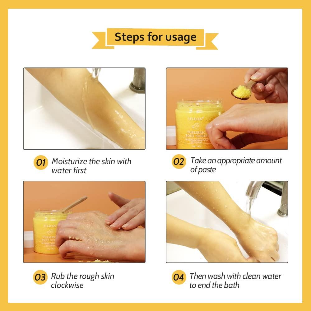 Exfoliante Corporal de Cúrcuma Liyalan 220g Hidratante Natural