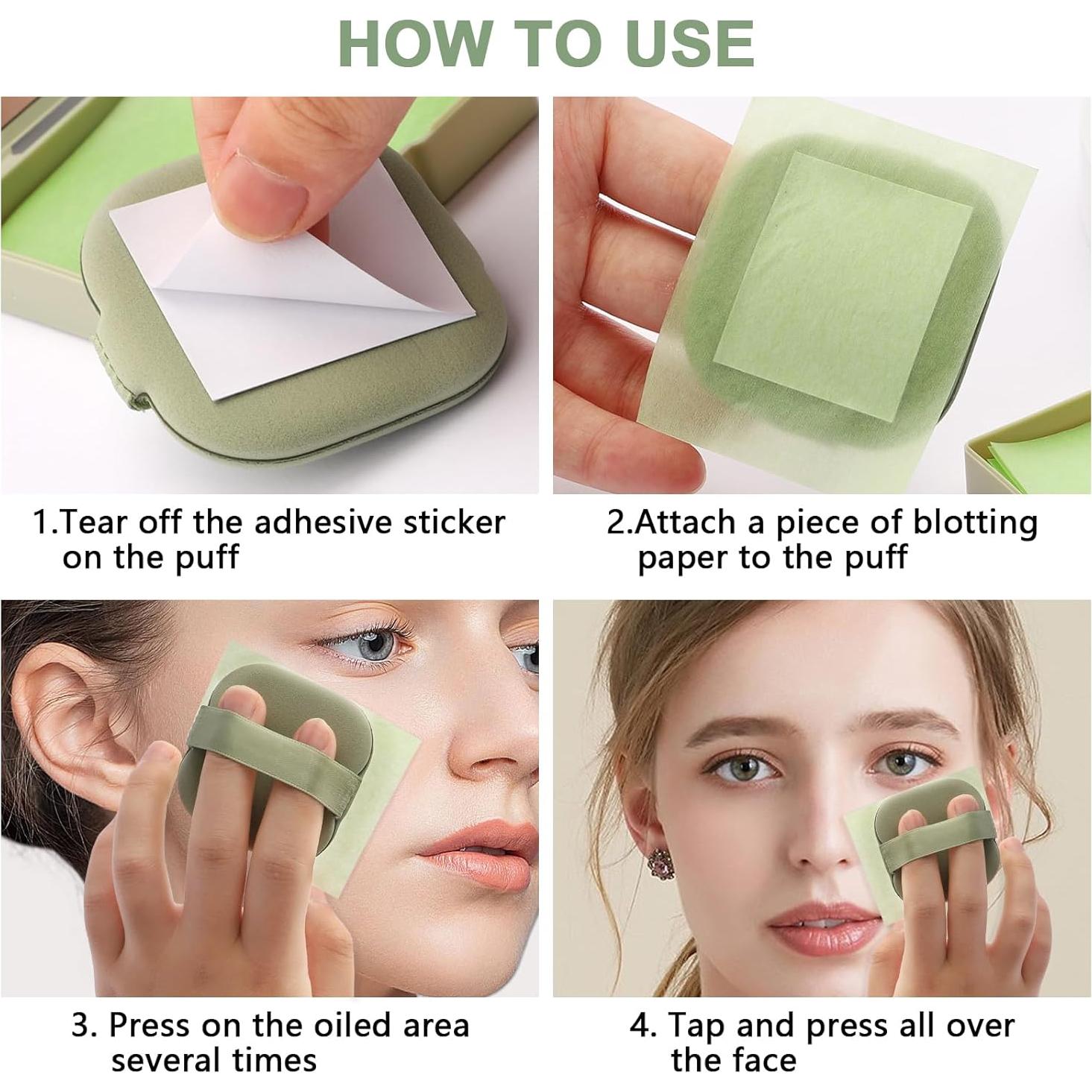 Hojas Absorbentes de Aceite Facial Jutqut - 100 Hojas con Espejo