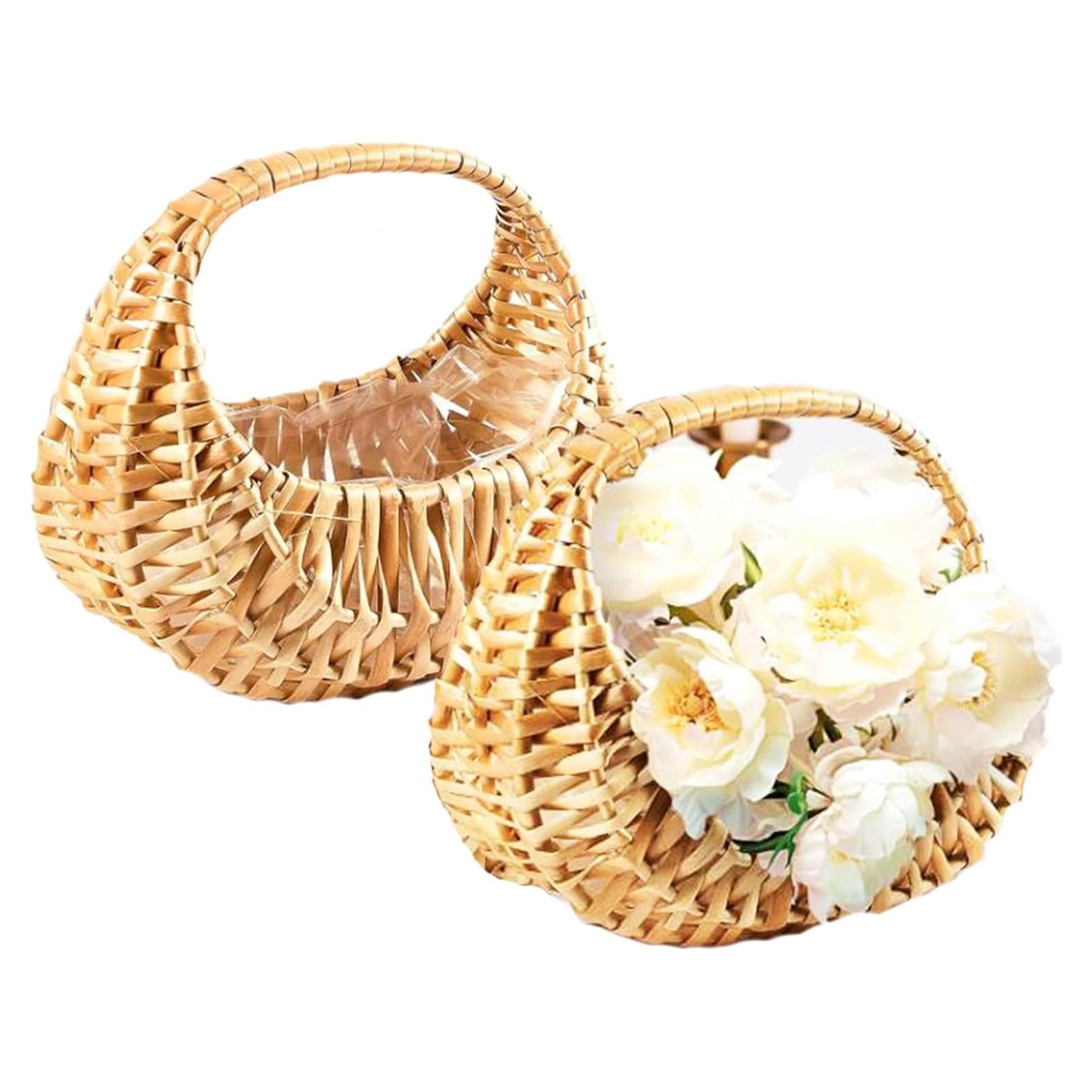 Cesta de Flores Tejida RXMORI 2 PCS 19x11.5x18 cm