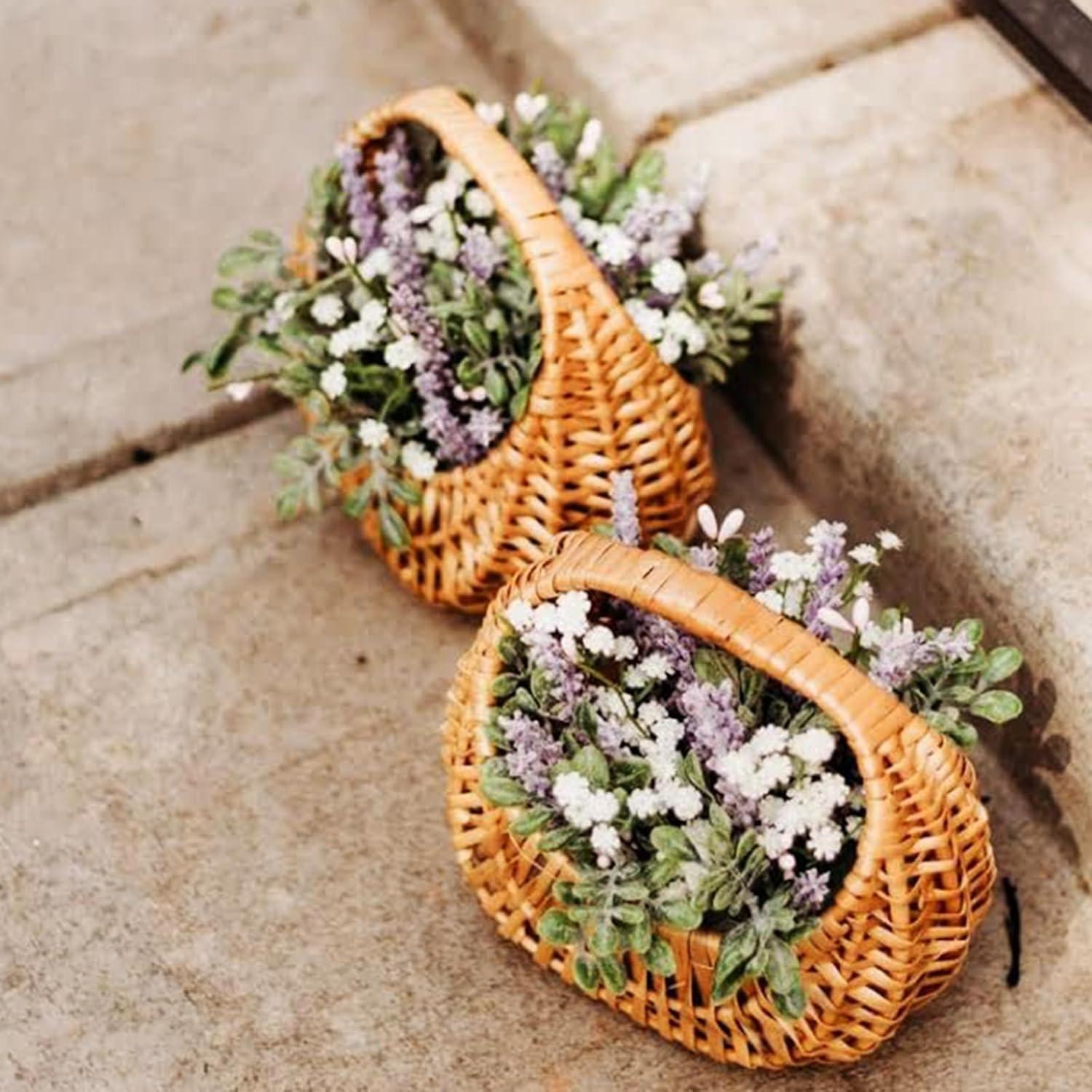 Cesta de Flores Tejida RXMORI 2 PCS 19x11.5x18 cm