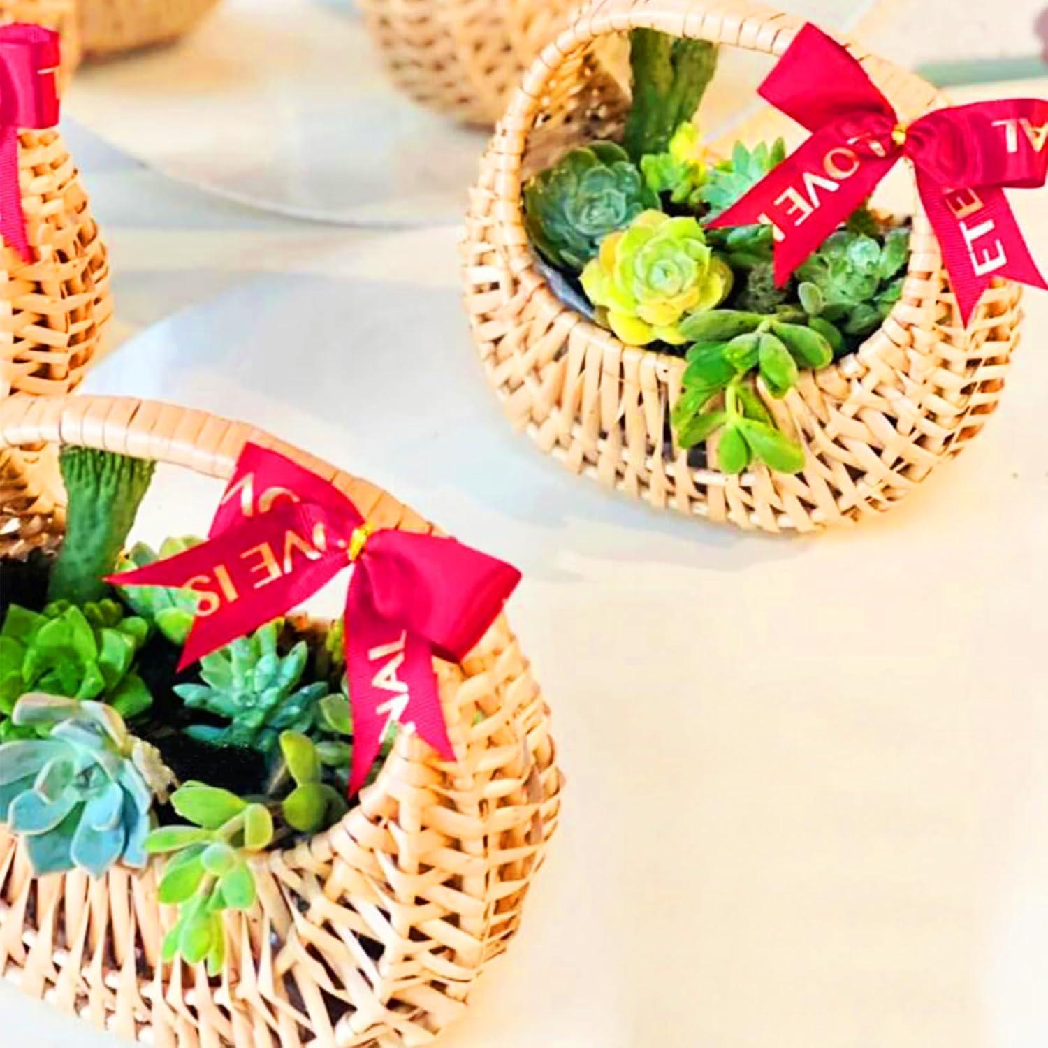 Cesta de Flores Tejida RXMORI 2 PCS 19x11.5x18 cm