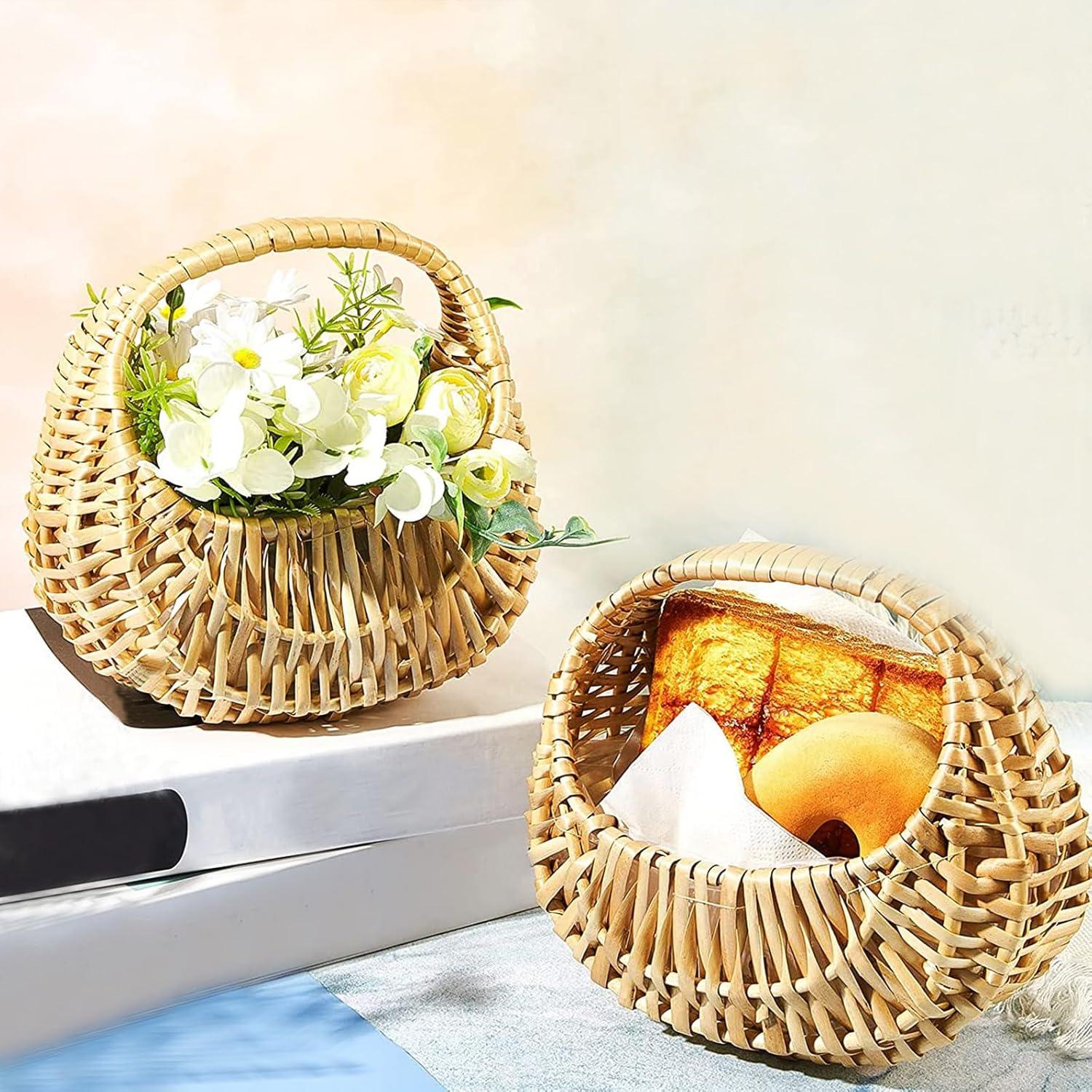 Cesta de Flores Tejida RXMORI 2 PCS 19x11.5x18 cm