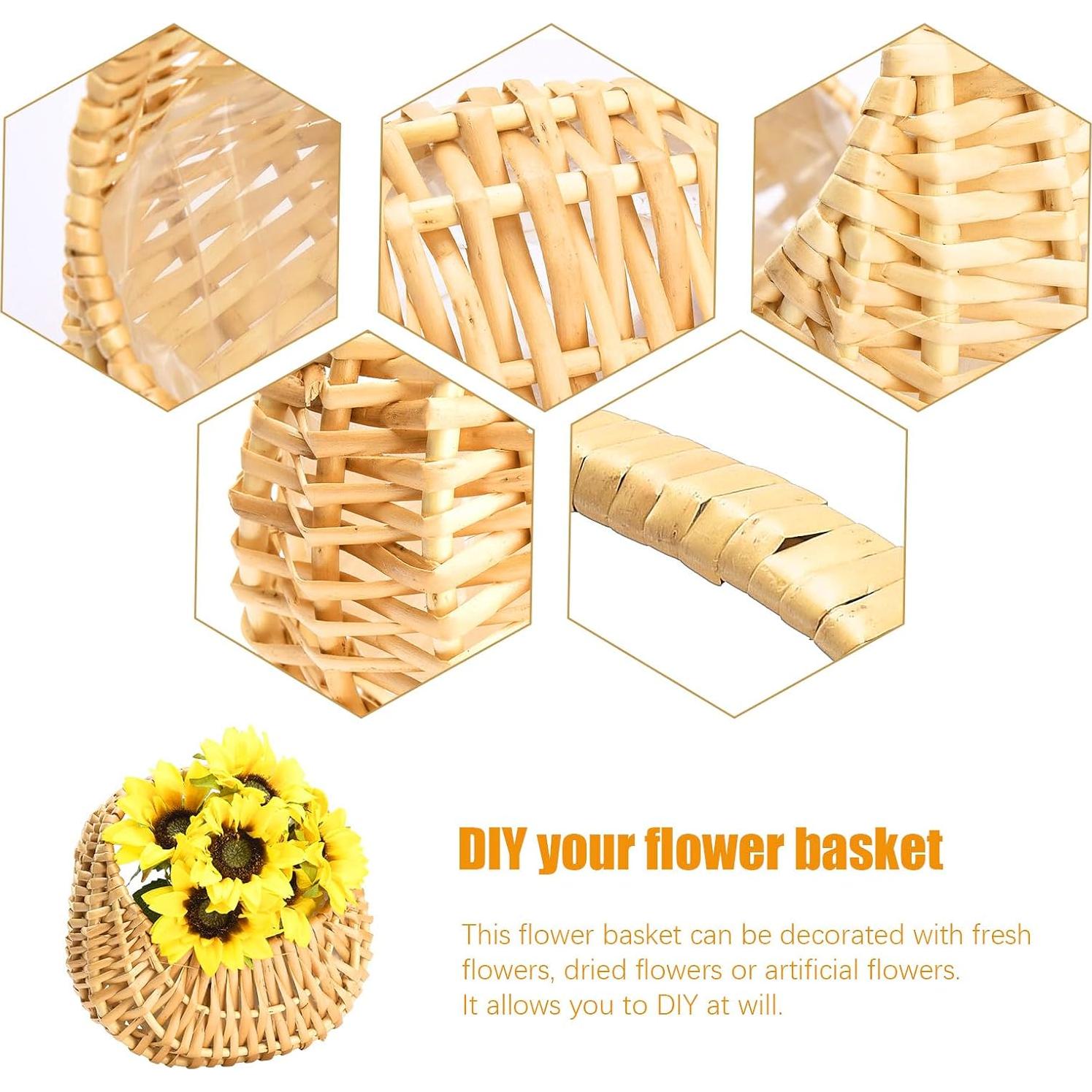 Cesta de Flores Tejida RXMORI 2 PCS 19x11.5x18 cm