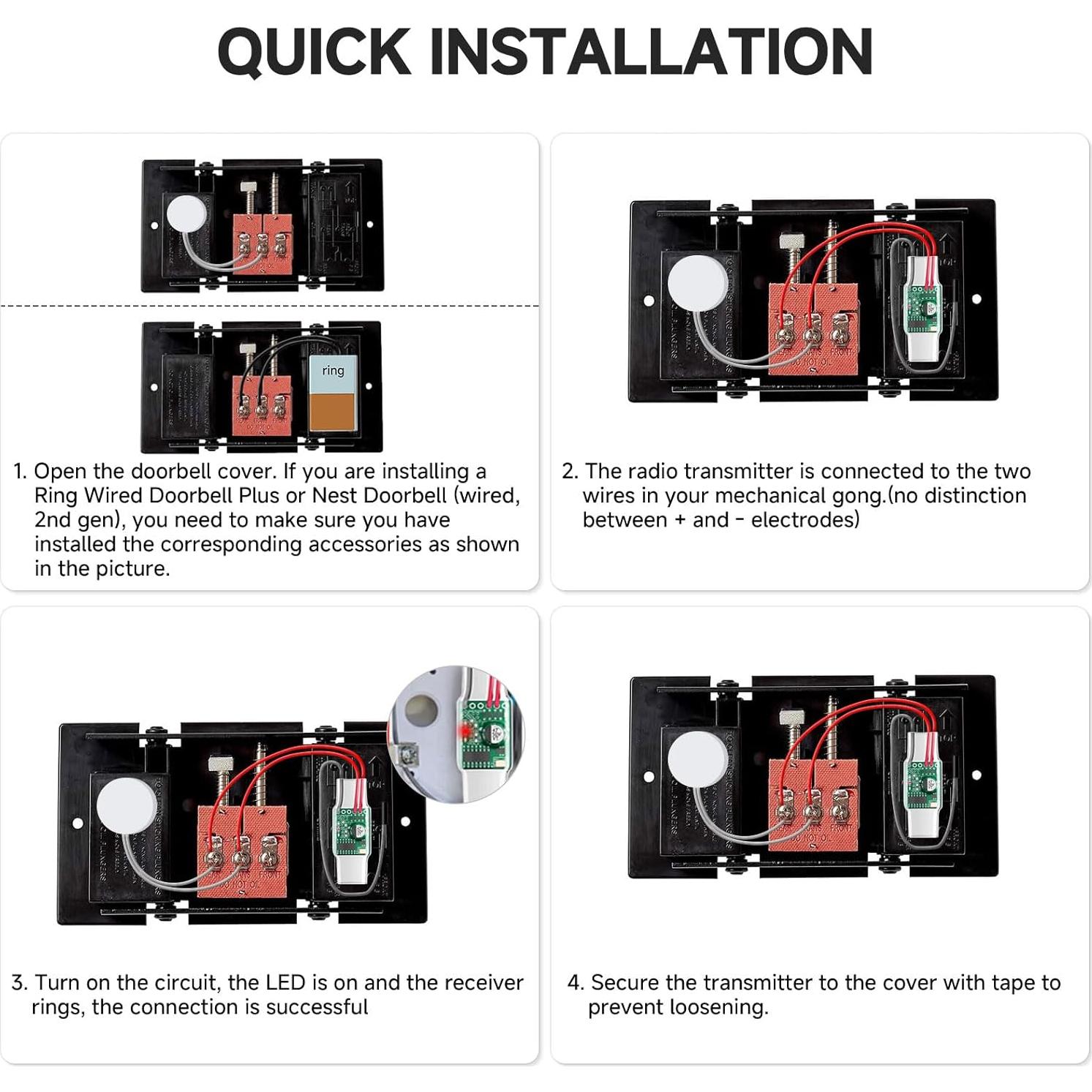 Timbre Inalámbrico Satisure para Google Nest 2da Generación