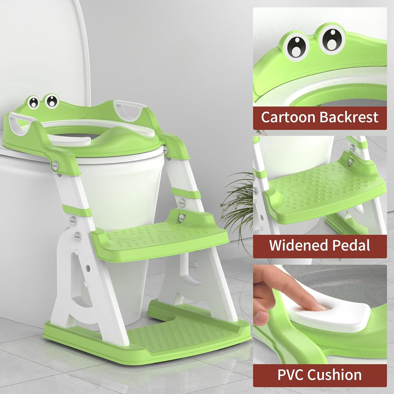 Asiento de Entrenamiento para Baño MeuLife Verde 2 en 1