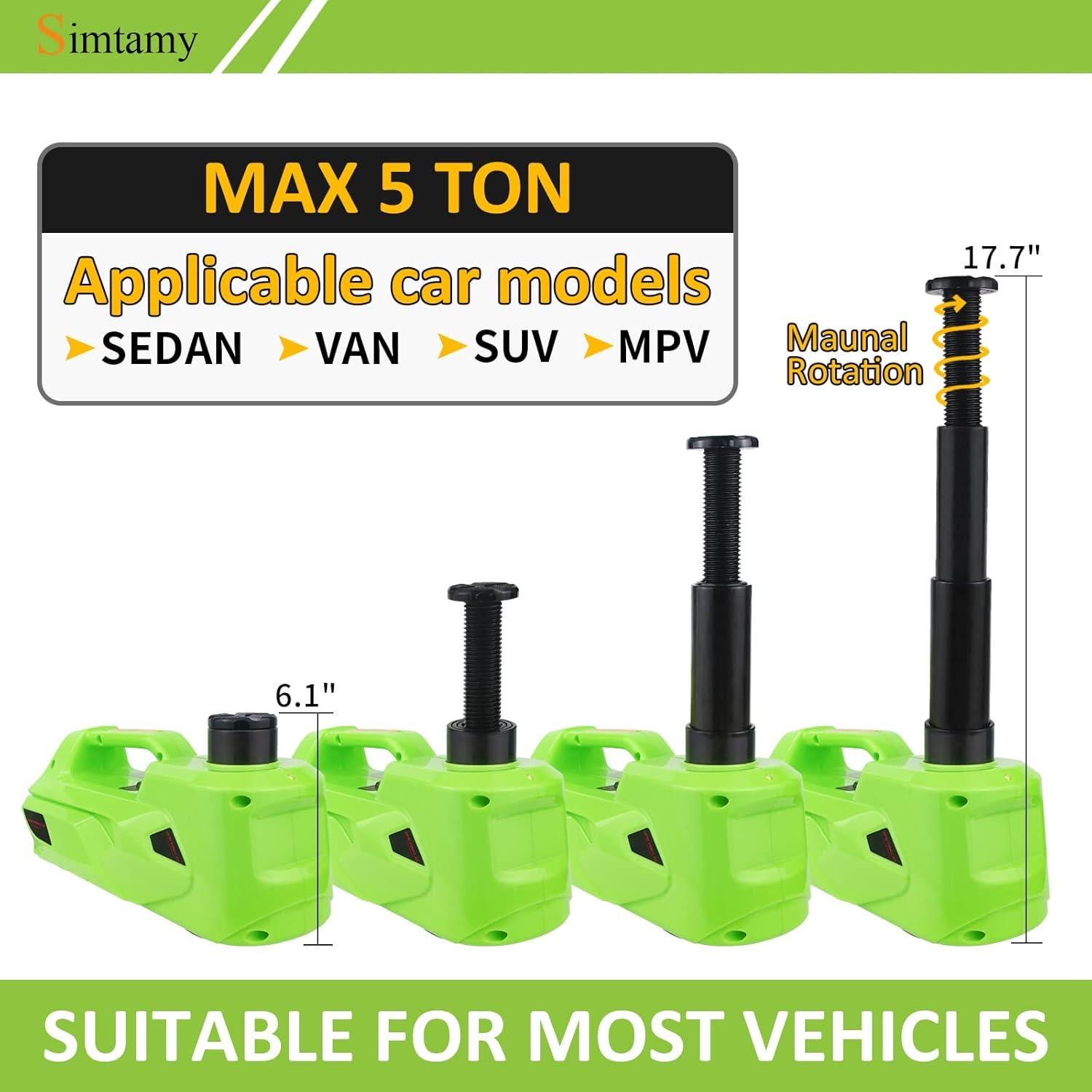 Gato Eléctrico Simtamy ZSD01-G-C 5 Ton 12V 44.96 cm