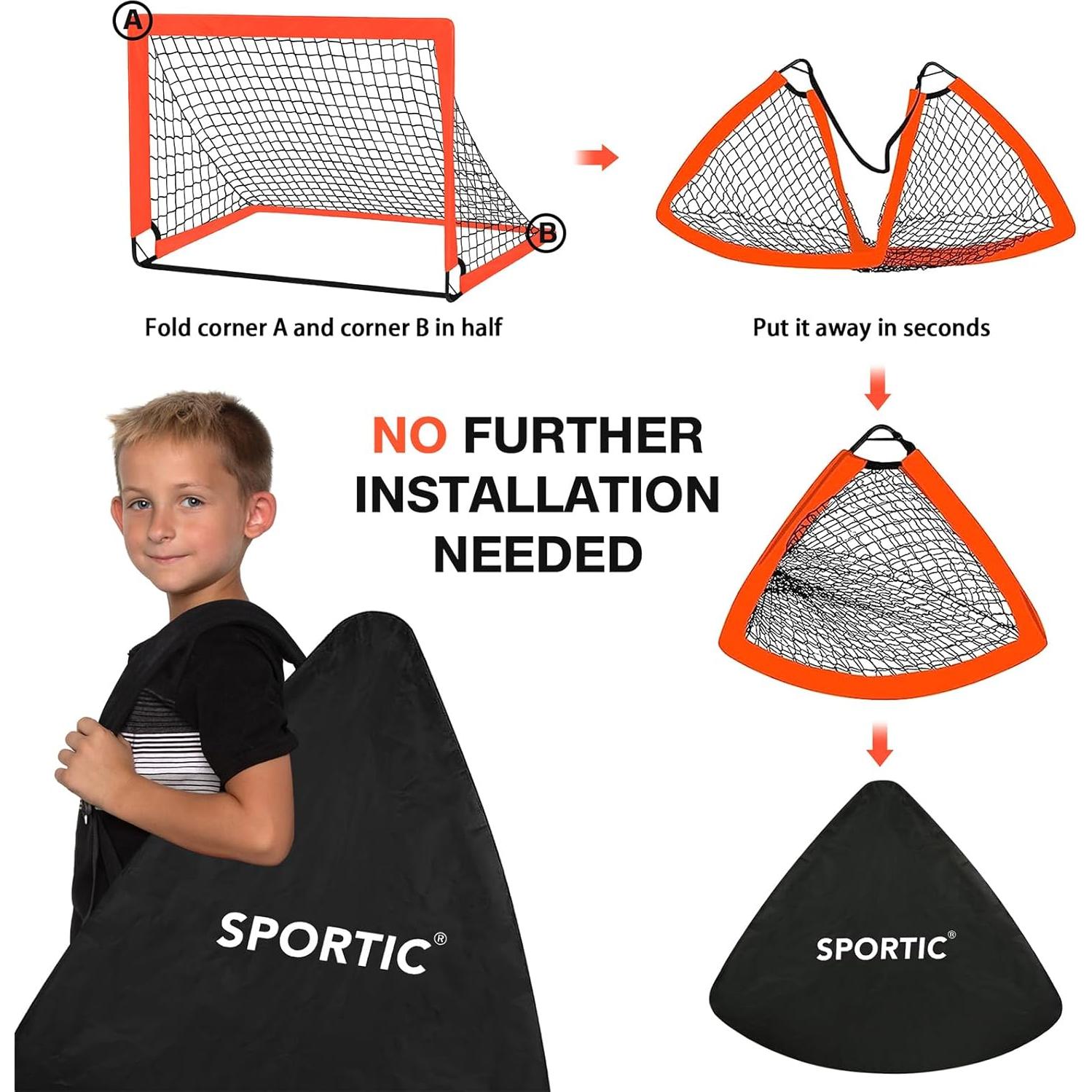 Paquete de 2 Redes de Fútbol SPORTIC SPSN001 para Niños