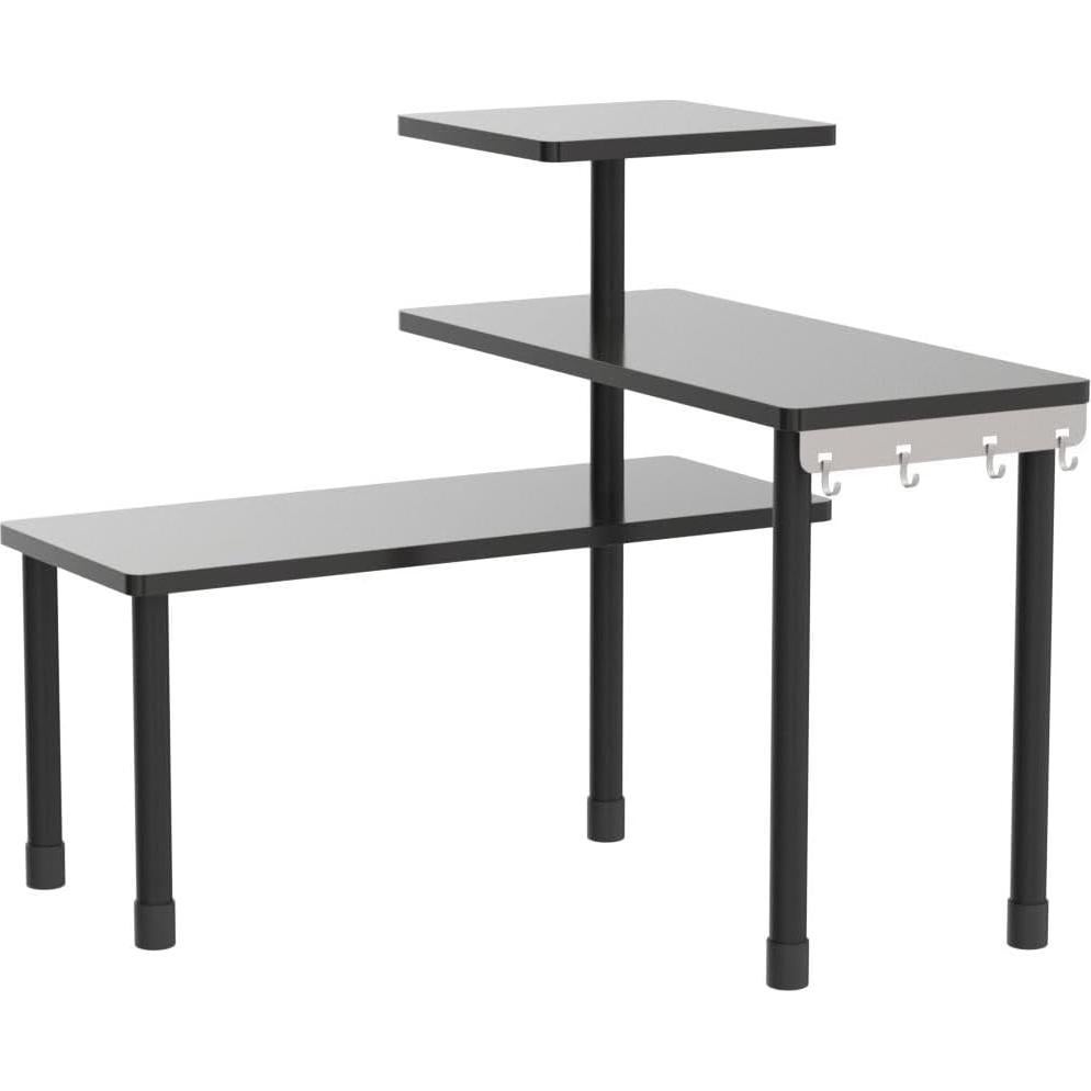 Estante Esquinero de Encimera JayRex Negro 3 Niveles Ajustable