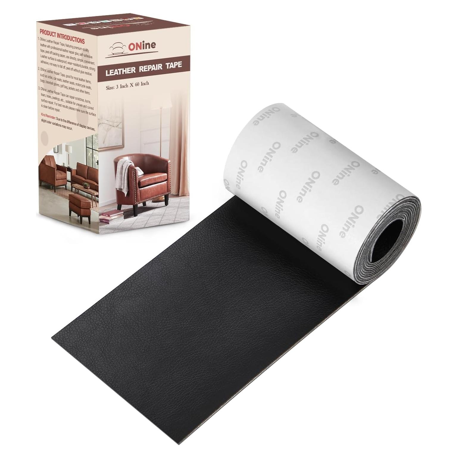 Cinta de Reparación de Cuero ONine 3x60cm Autoadhesiva Negra