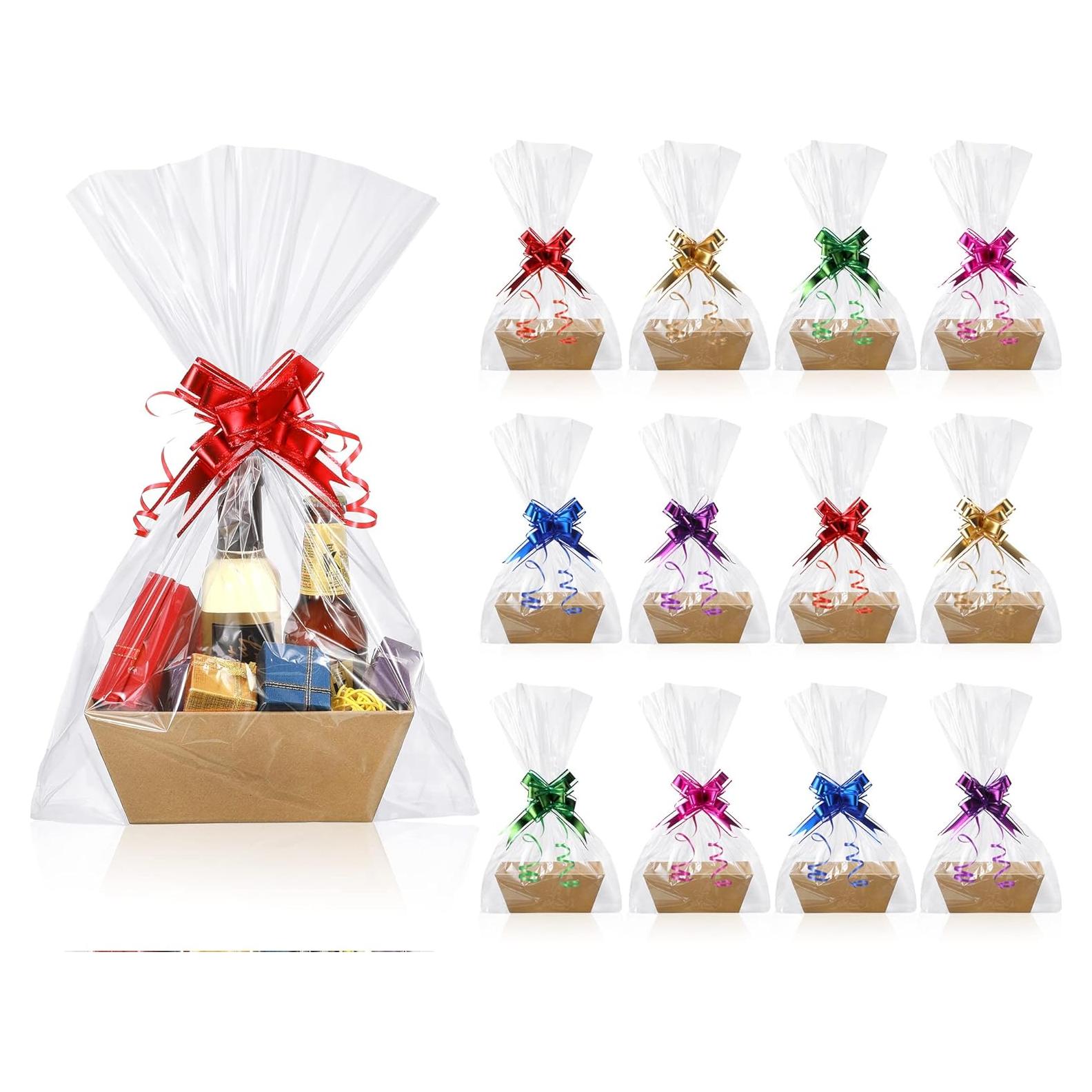 Juego de 50 Cestas de Regalo Canlierr con Lazos y Bolsas