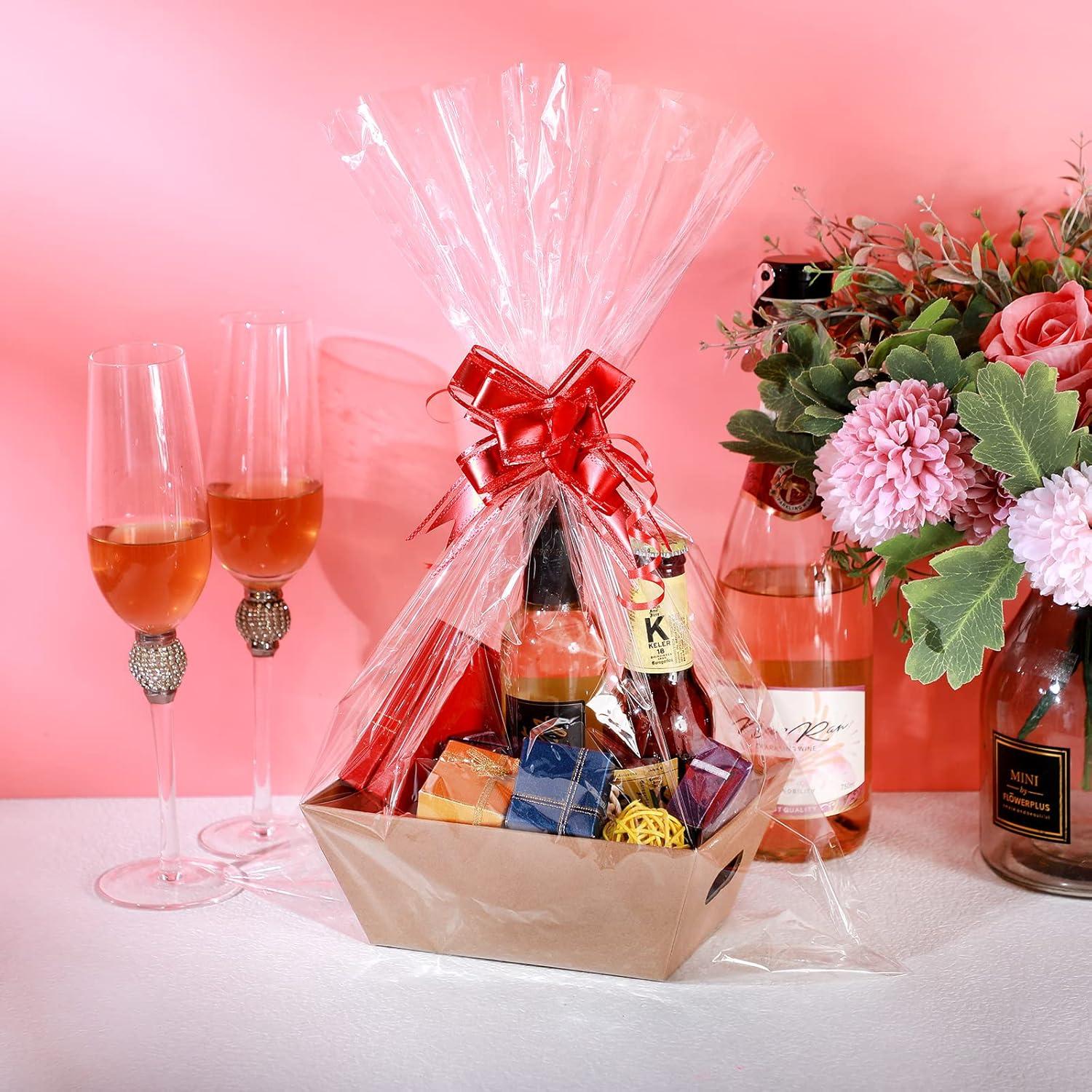 Juego de 50 Cestas de Regalo Canlierr con Lazos y Bolsas