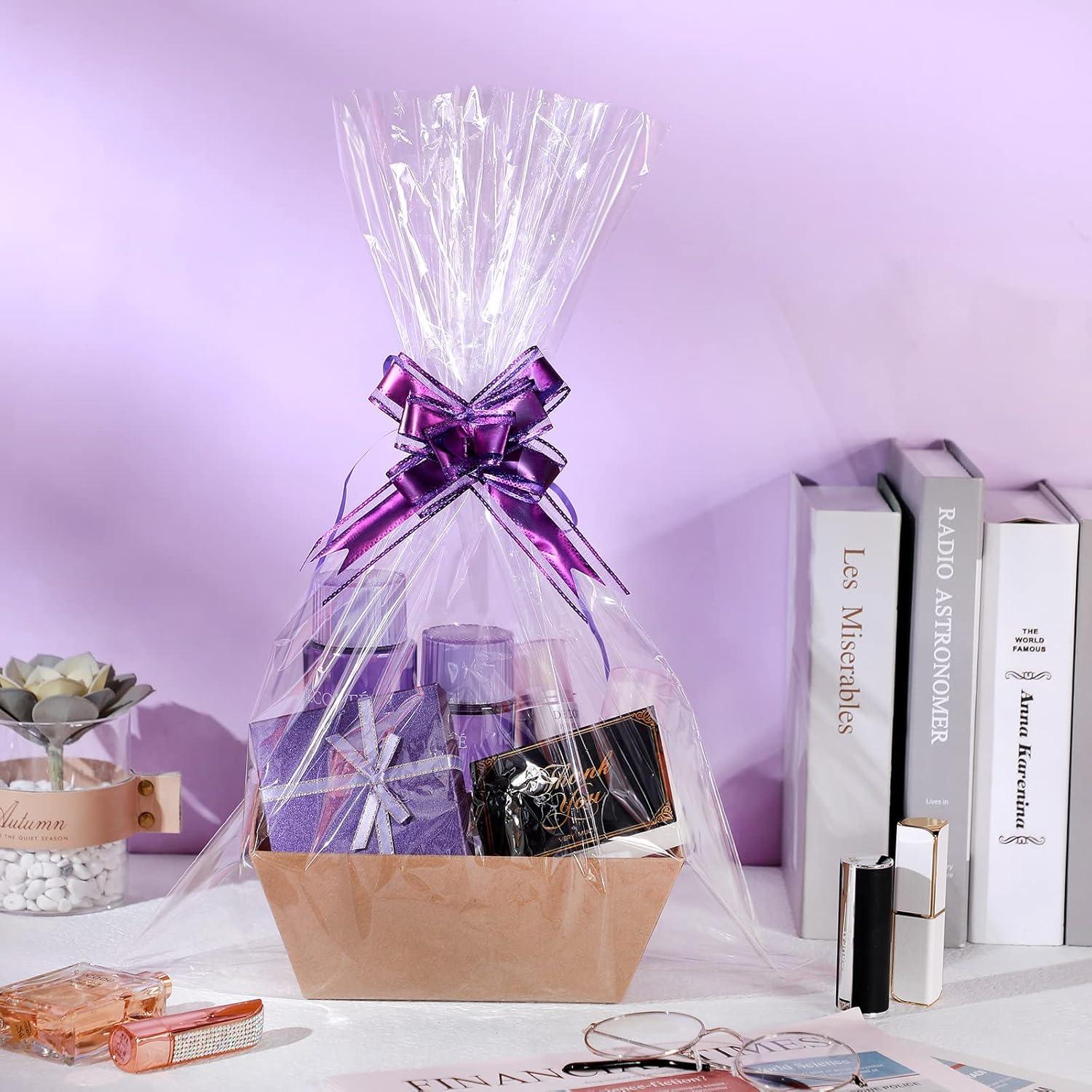 Juego de 50 Cestas de Regalo Canlierr con Lazos y Bolsas