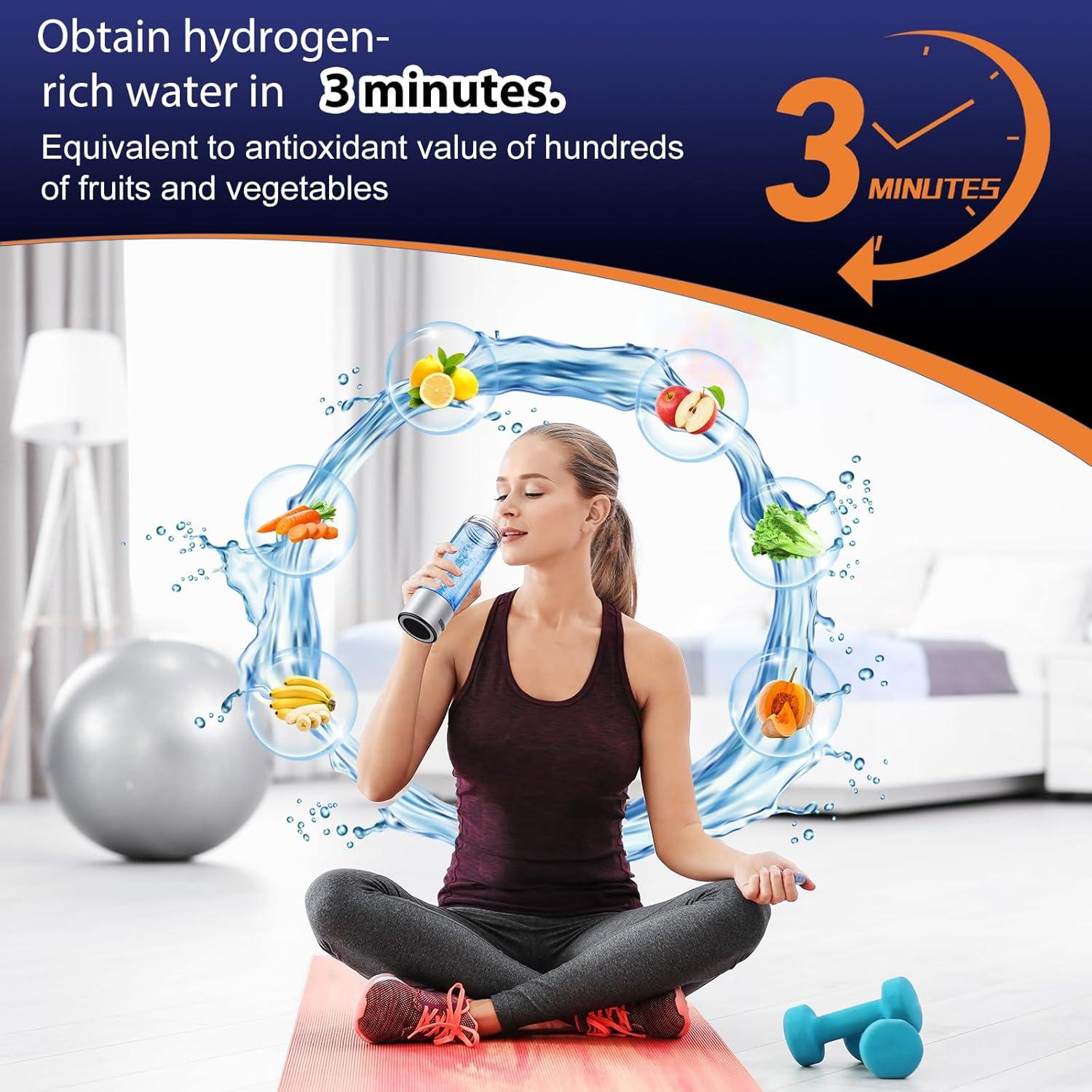 Botella de Agua de Hidrógeno Recargable Fakllod 460ml