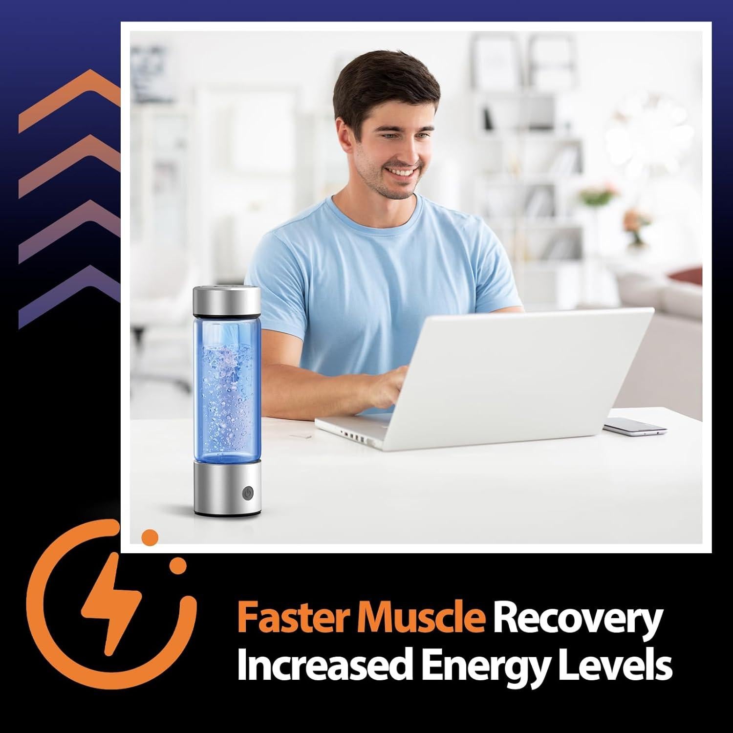 Botella de Agua de Hidrógeno Recargable Fakllod 460ml