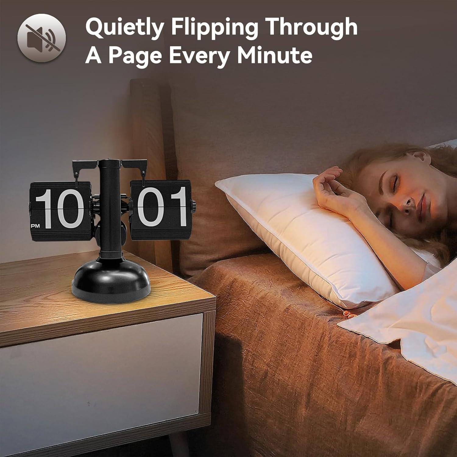 Reloj de Escritorio Digital Retro HERCHR Negro Mecánico