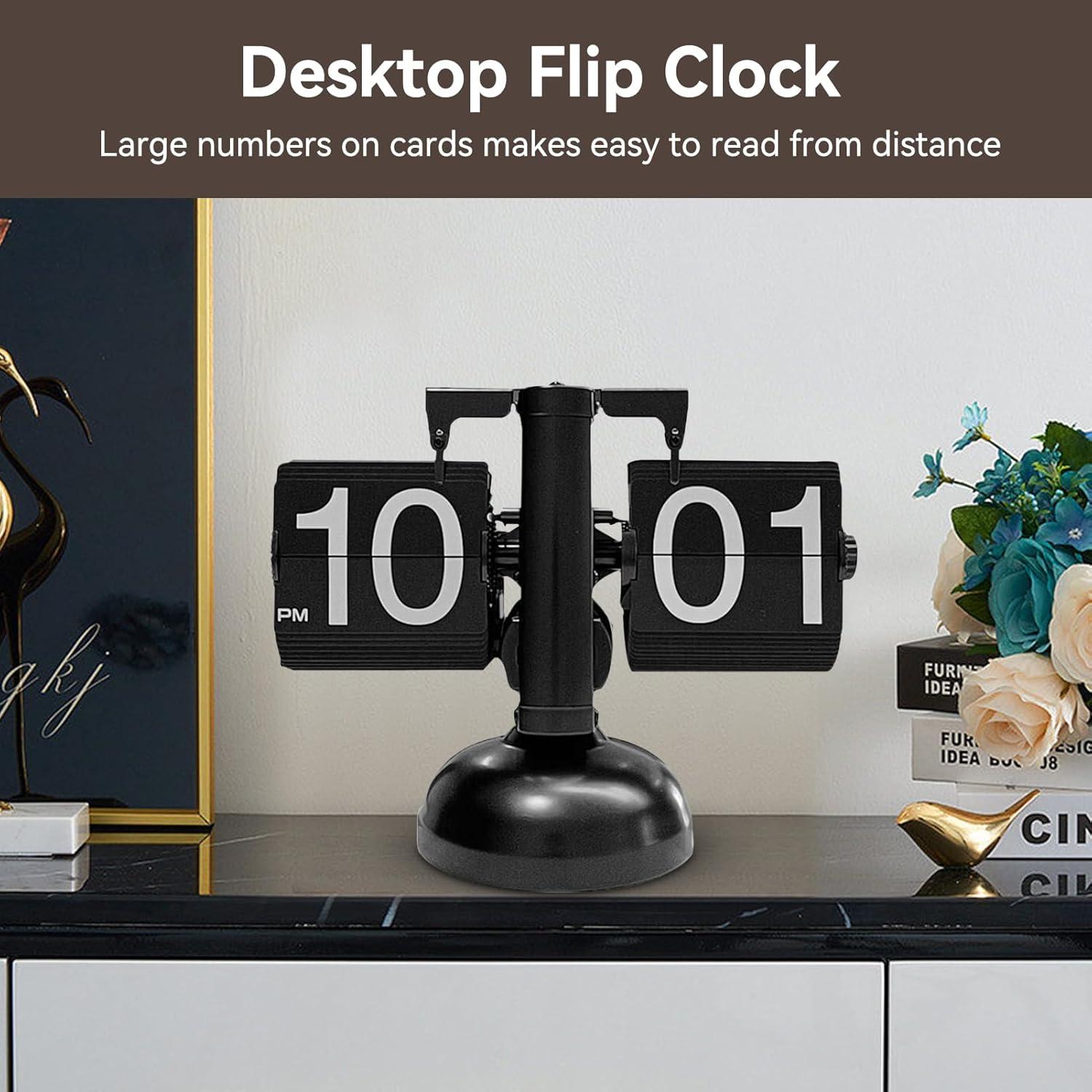 Reloj de Escritorio Digital Retro HERCHR Negro Mecánico