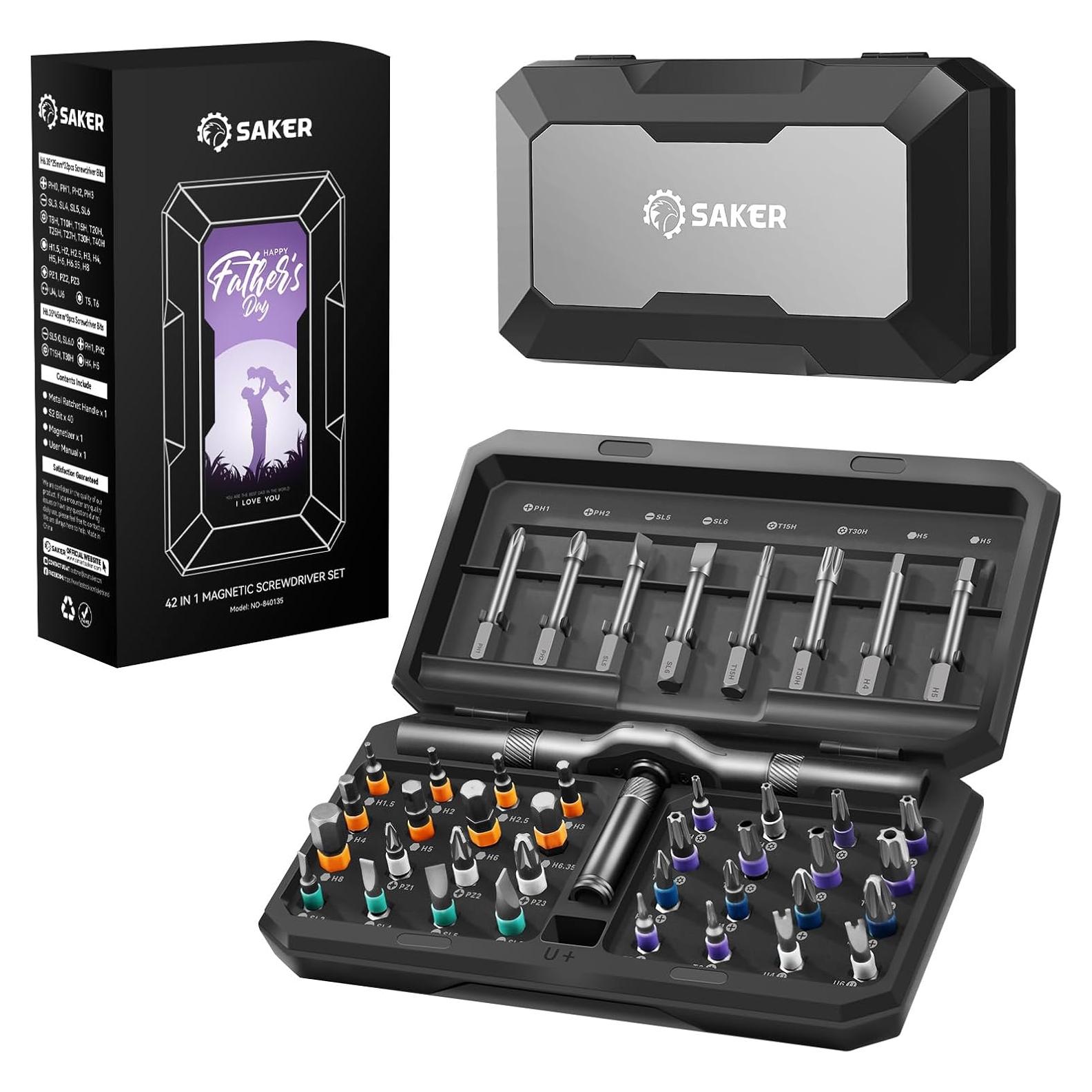 Set de Destornilladores Magnéticos Saker 42 en 1 Ergonomico