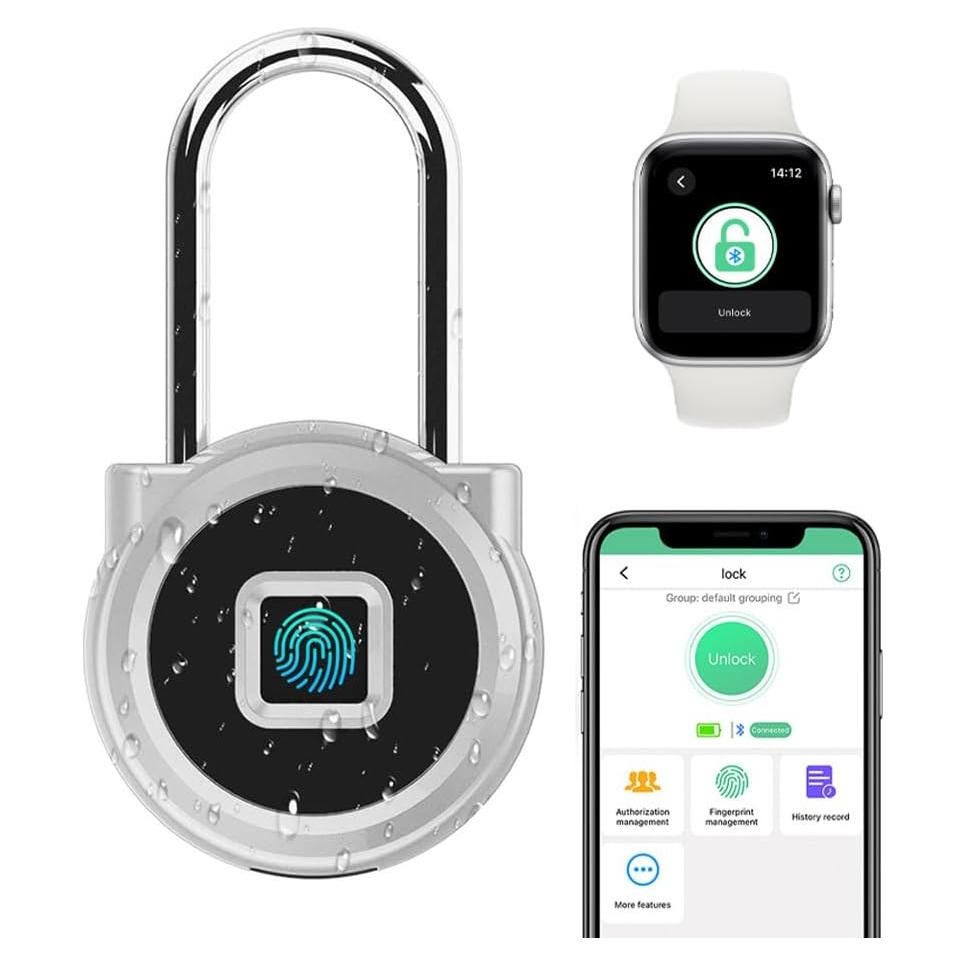 Candado Biométrico eLinkSmart con Huella Dactilar 45mm Plata