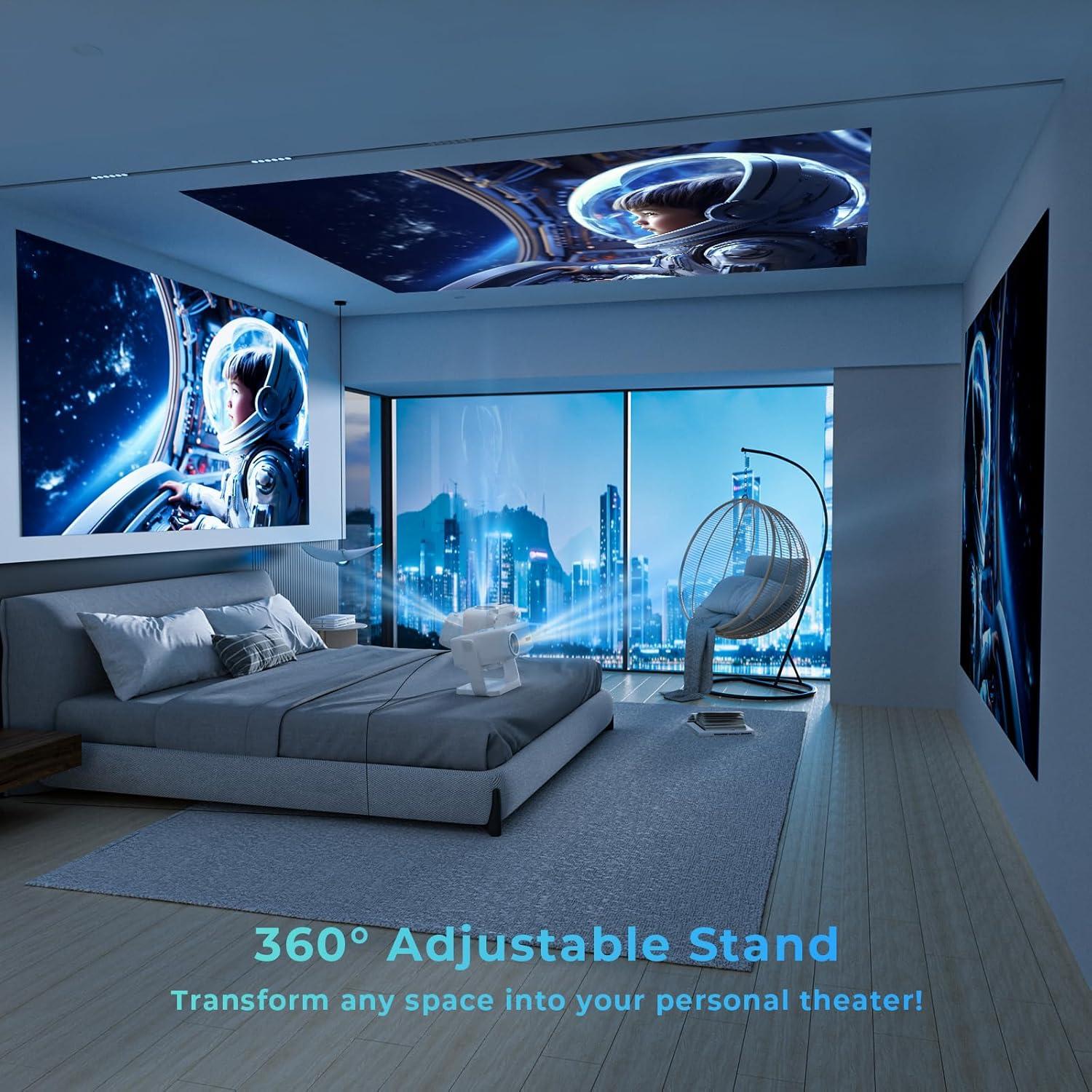 Proyector Mini Lisowod L02 1080P WiFi Bluetooth Soporte 360°