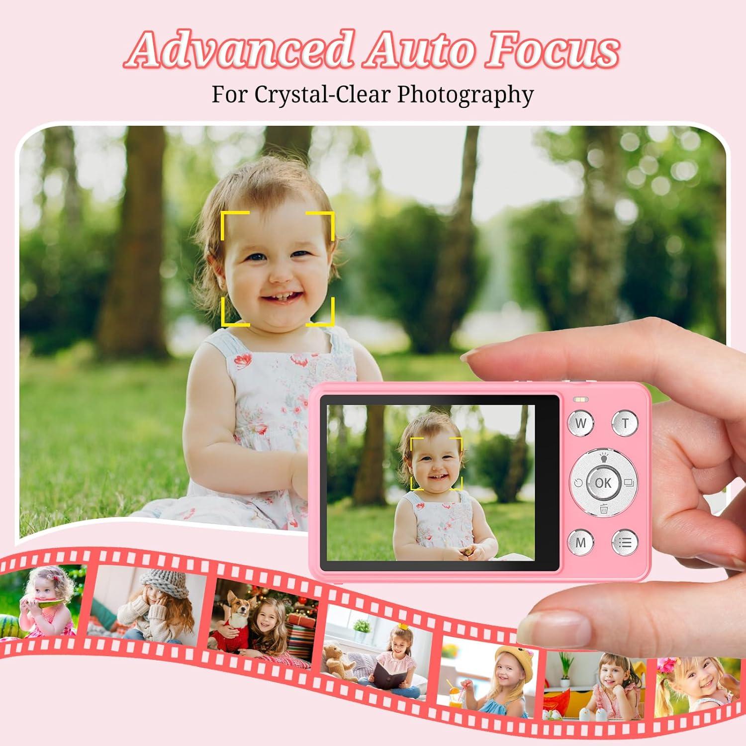 Cámara Digital Forc X01 Pro Rosa 64MP 4K para Niños