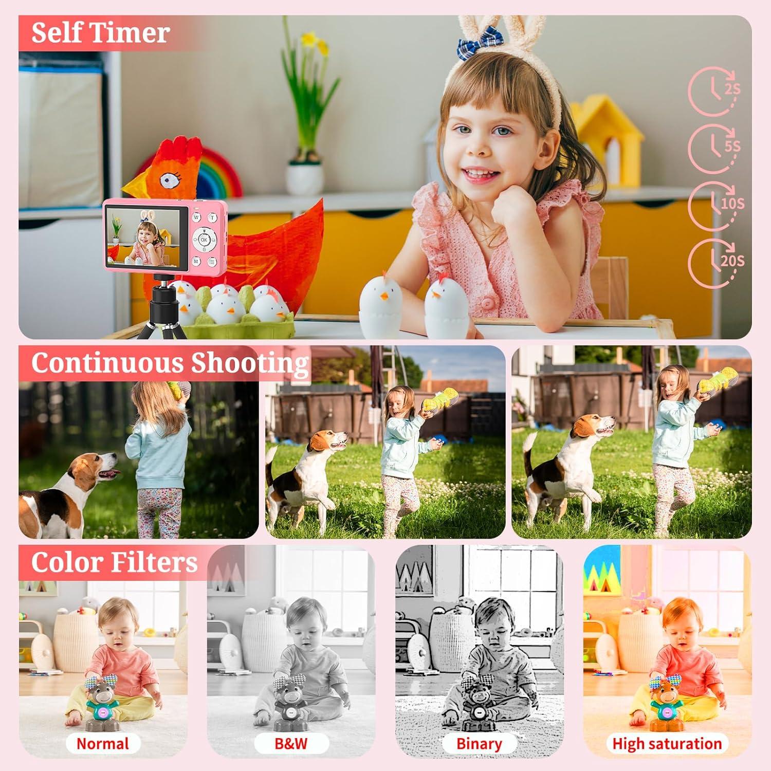 Cámara Digital Forc X01 Pro Rosa 64MP 4K para Niños