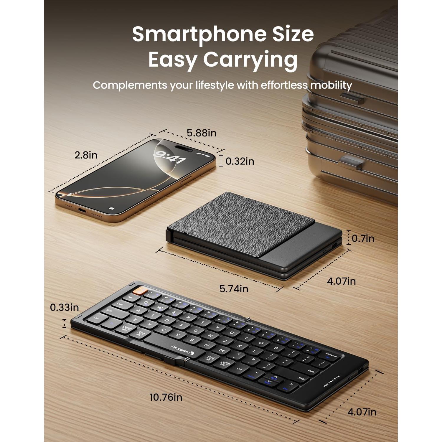 Teclado Plegable Bluetooth ProtoArc XK04 Compacto Negro