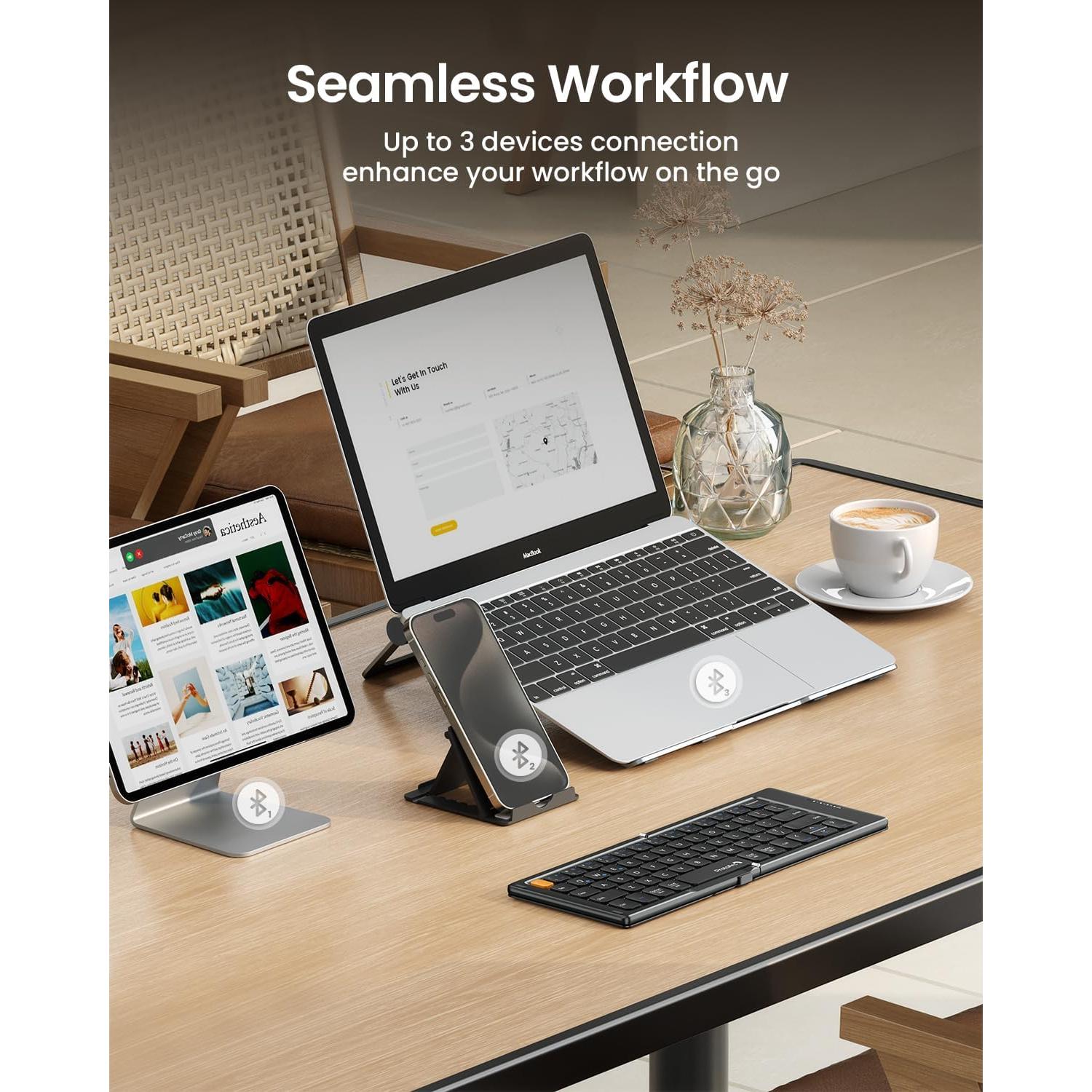 Teclado Plegable Bluetooth ProtoArc XK04 Compacto Negro