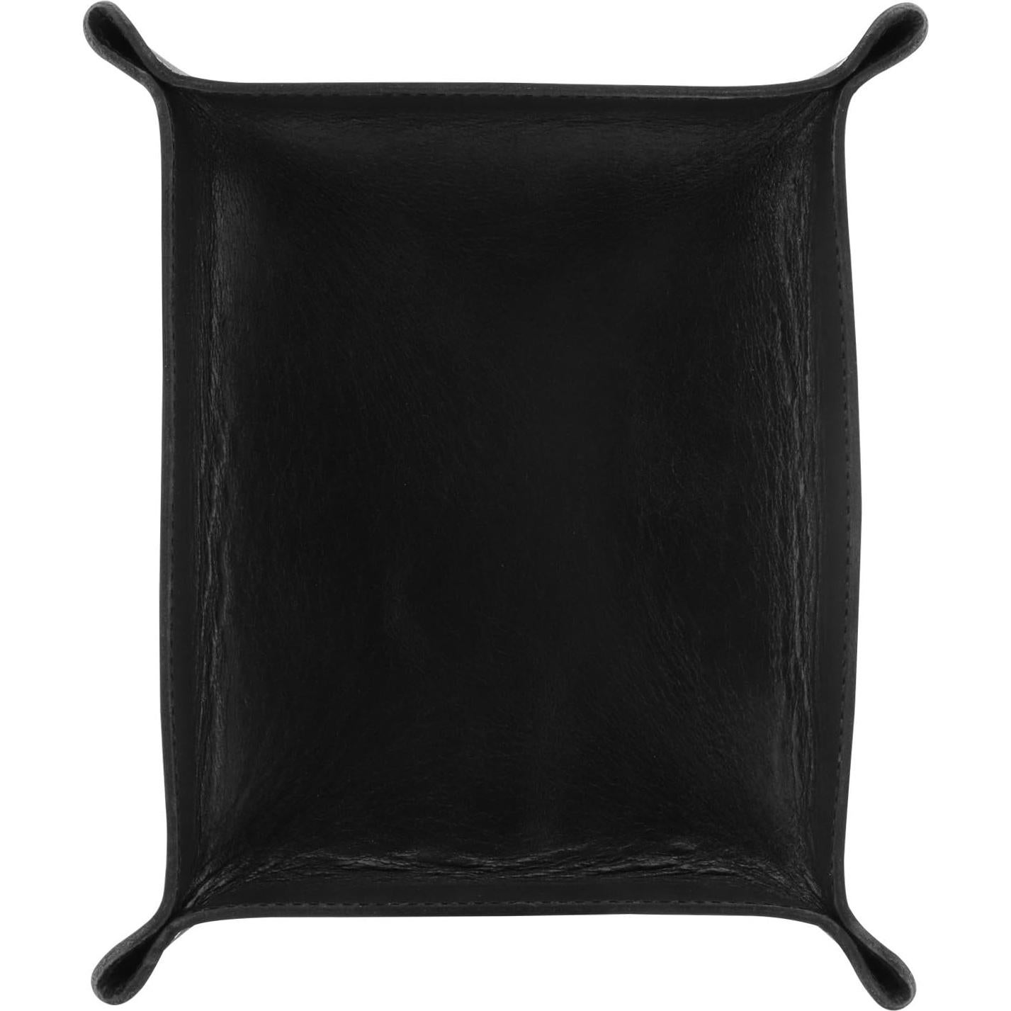 Organizador de Bandeja de Cuero Londo - 20x24x5 cm, Negro