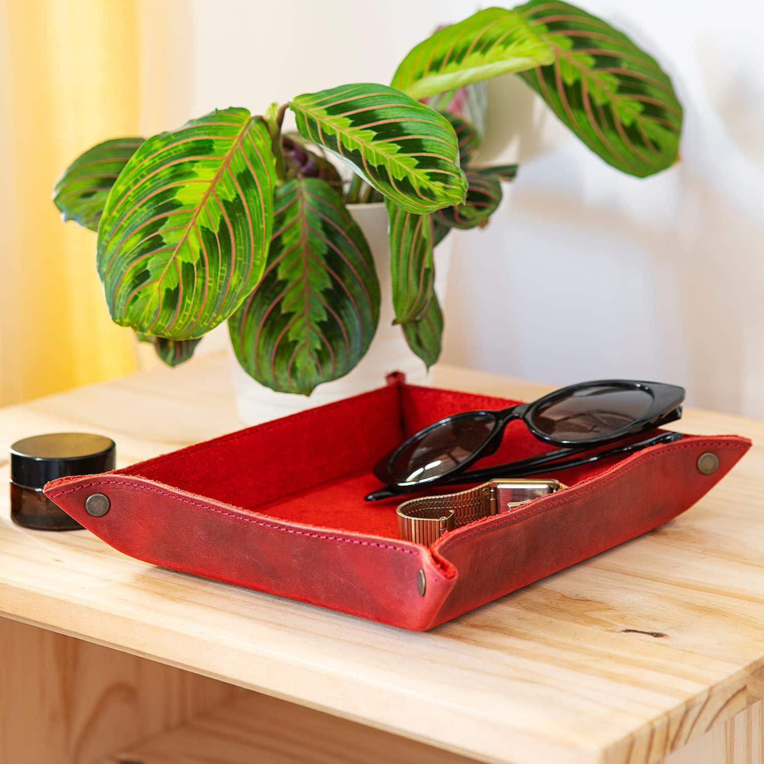 Organizador de Bandeja de Cuero Londo - 20x24x5 cm, Negro