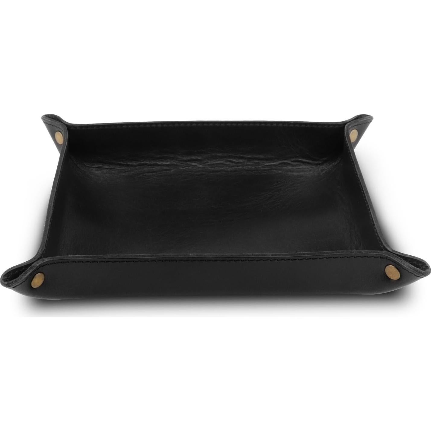 Organizador de Bandeja de Cuero Londo - 20x24x5 cm, Negro