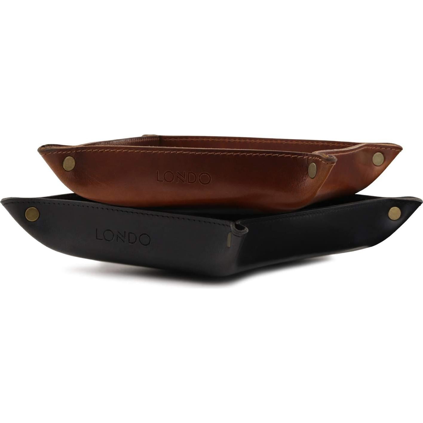 Organizador de Bandeja de Cuero Londo - 20x24x5 cm, Negro