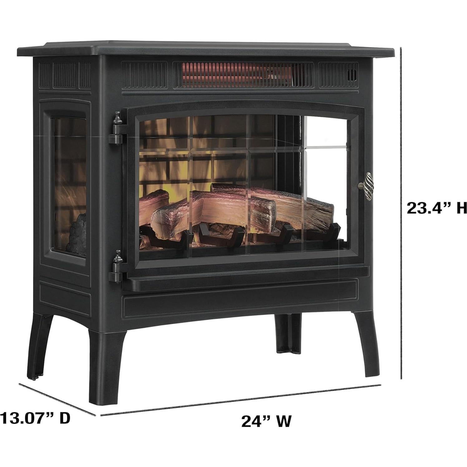 Estufa Eléctrica Duraflame 3D para 92.90 m², Negra