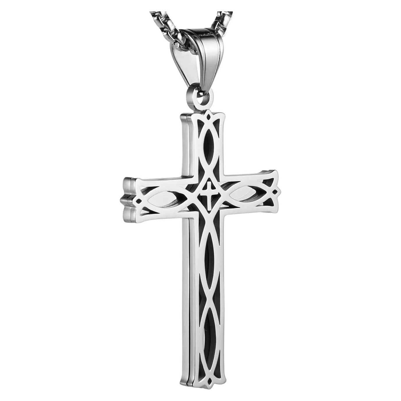 Collar Cruz Celta Infinito HZMAN Acero Inoxidable 55.88 cm